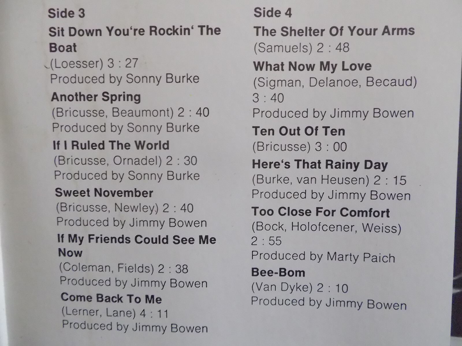 Sammy Davis – The most beautiful songs of Sammy Davis | Reprise Records 64 014 | D-LP, Bild 4