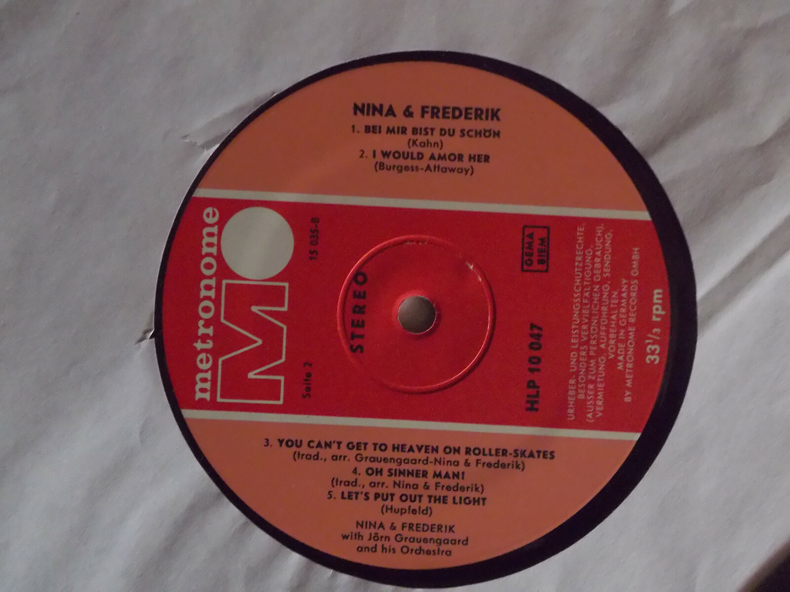 Nina & Frederik with the Jörn Grauengaard Quintet – LP, Metronome, Bild 2
