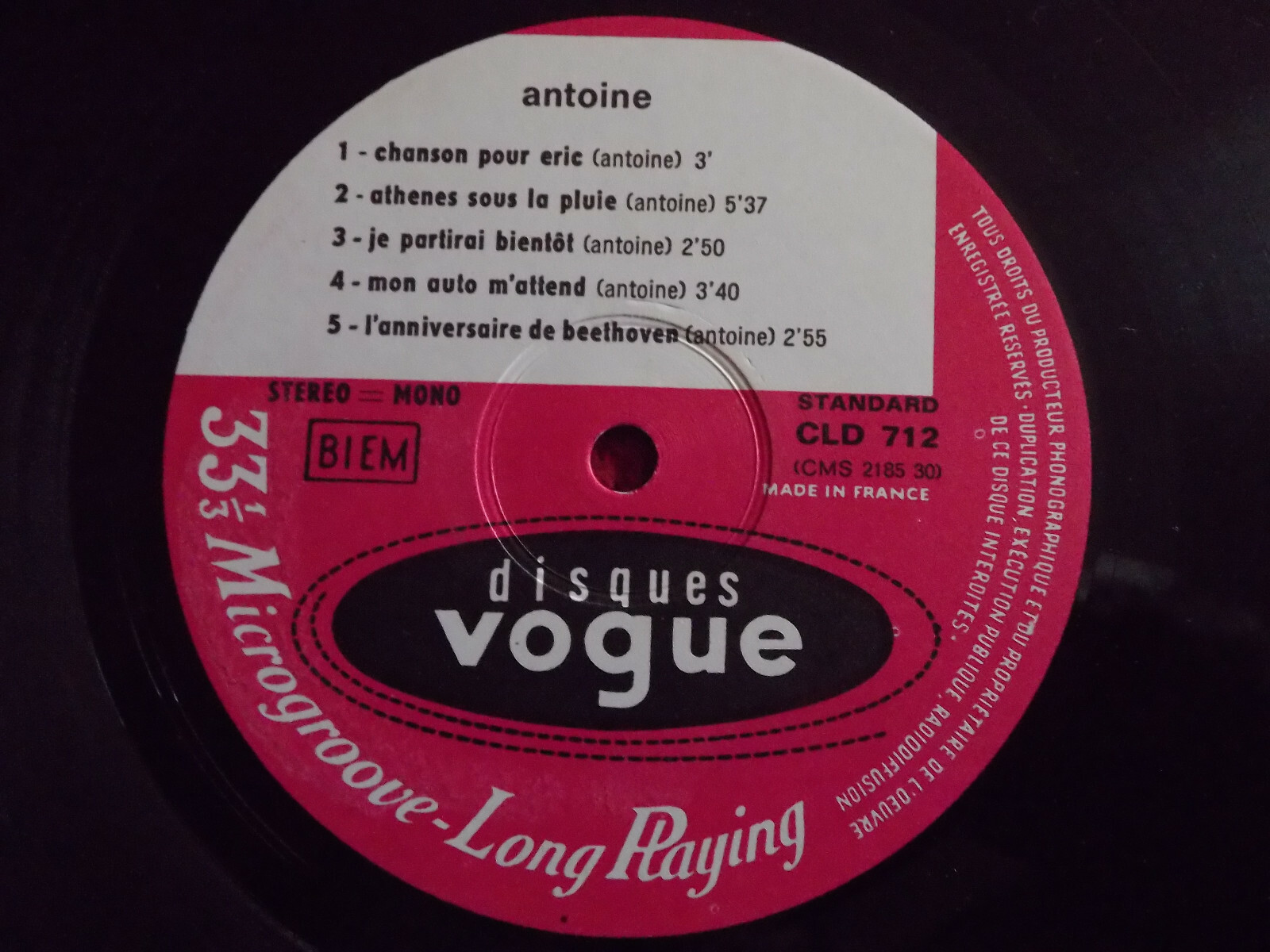 Antoine – gleichnamige französische Vogue-LP, Bild 2