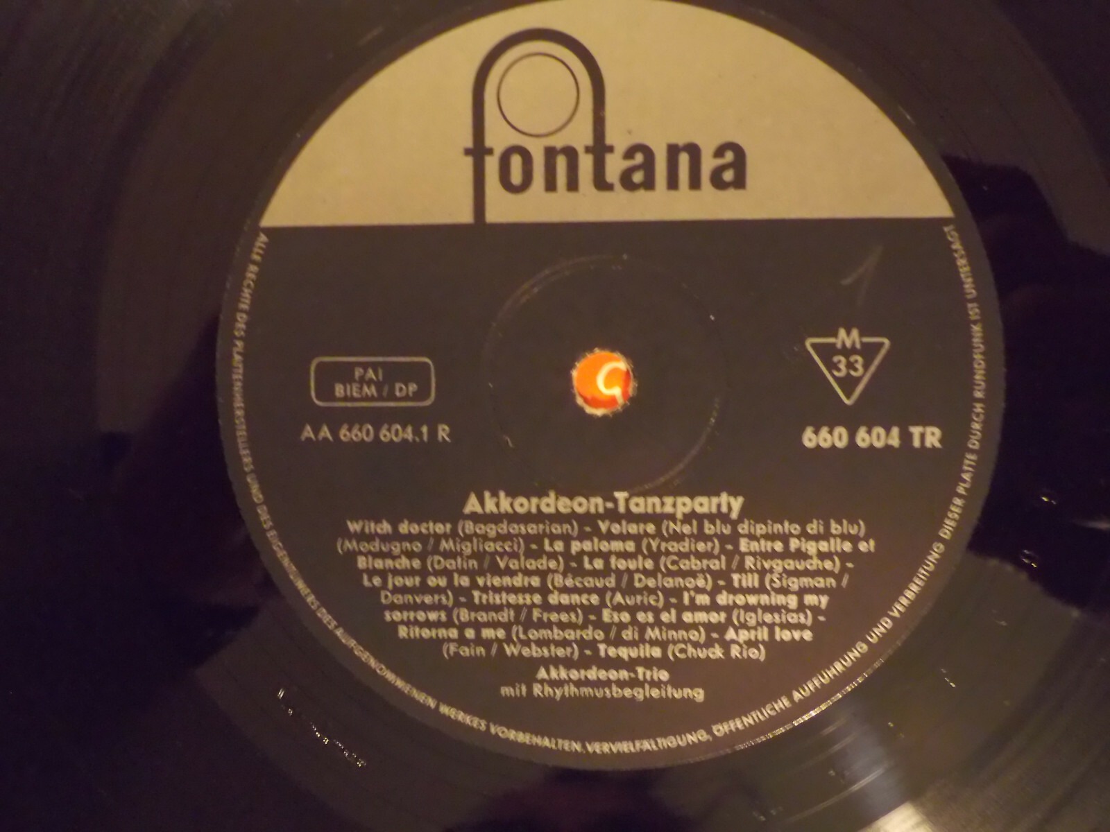 Akkordeon-Trio – Akkordeon-Tanzparty (10 inch LP, Fontana Records, 1959), Bild 2