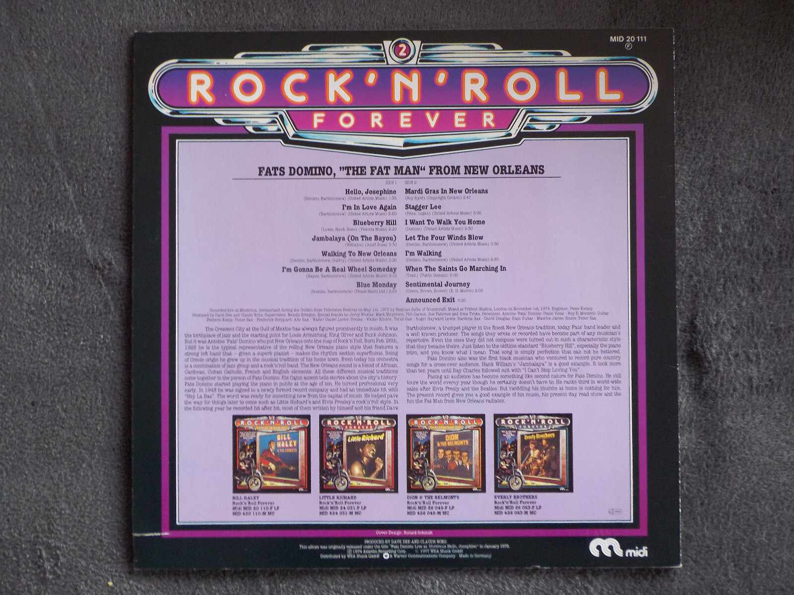 Fats Domino – Rock´n´Roll forever (Midi Records, MID 20 111, 1977), Bild 2