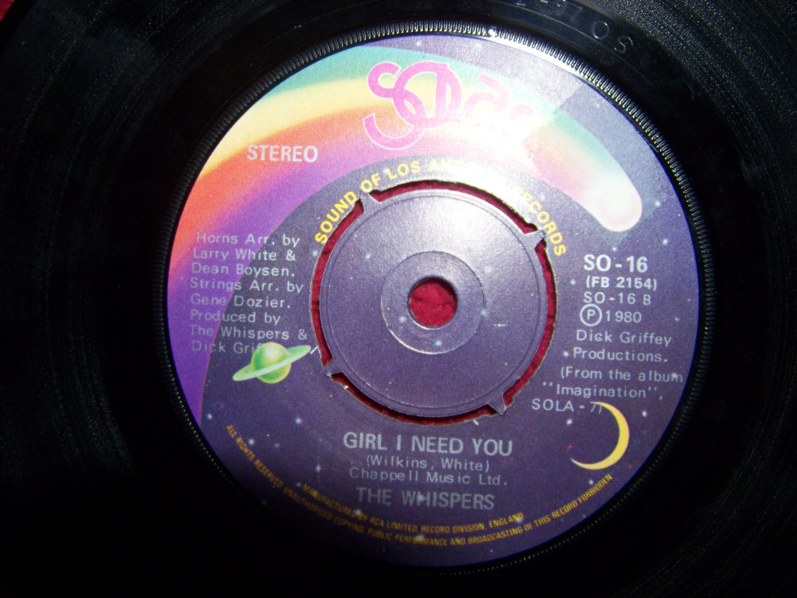 The Whispers – It´s a love thing / Girl I need you (7″-Single), Bild 2