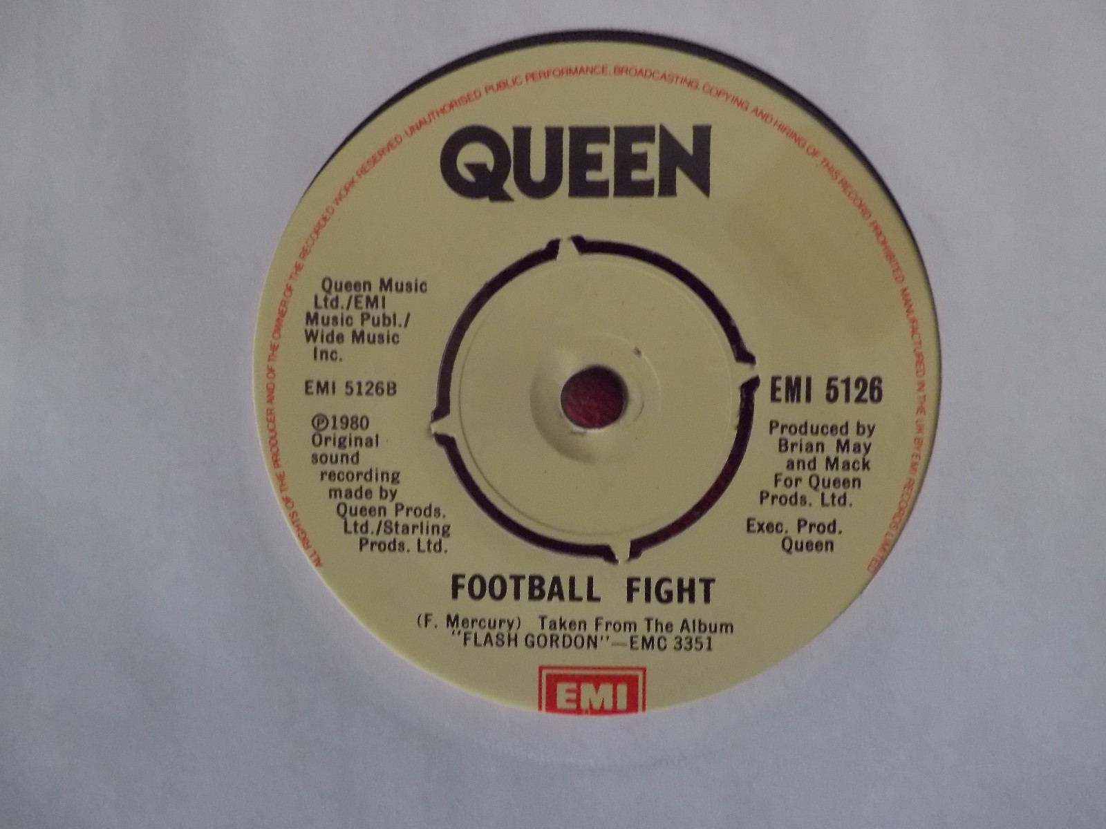 Queen – Flash / Football Fight – 7″-Single, EMI Records, 1980, Bild 2
