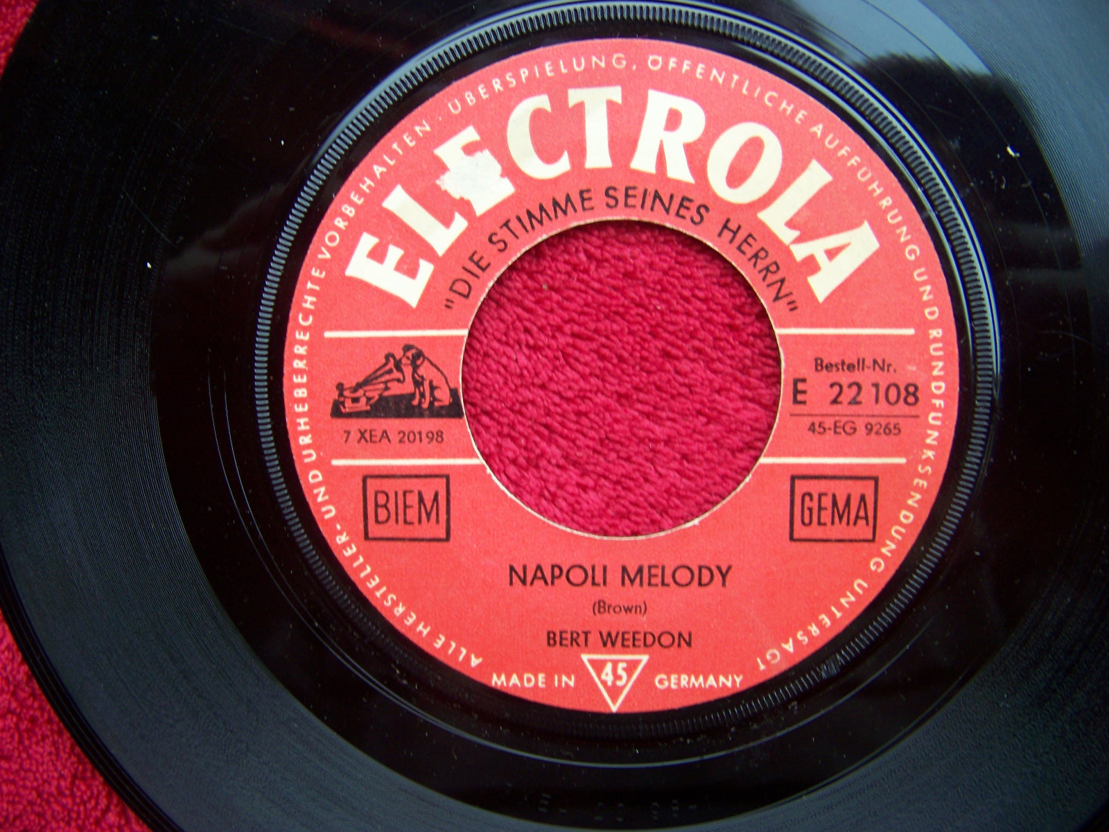 Bert Weedon – Napoli melody / I Barimar´s – Walking (Electrola, Single)
