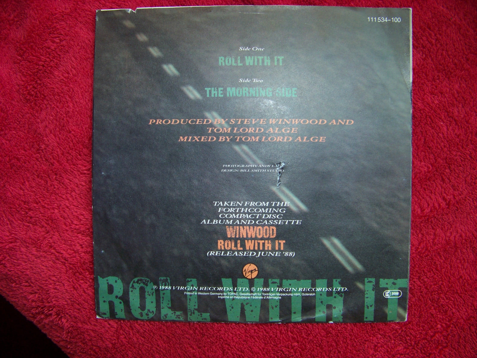 Steve Winwood – Roll with it / The morning side | Virgin Records 111 534 (1988), Bild 2