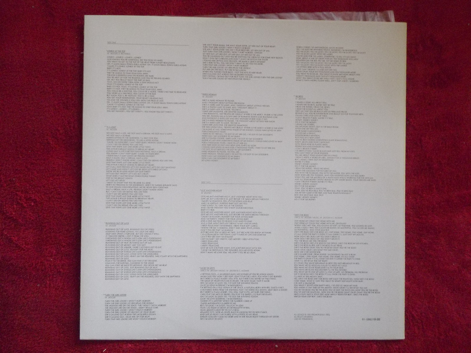 Mick Jagger – She´s the boss (LP, CBS Records, 1985), Bild 3