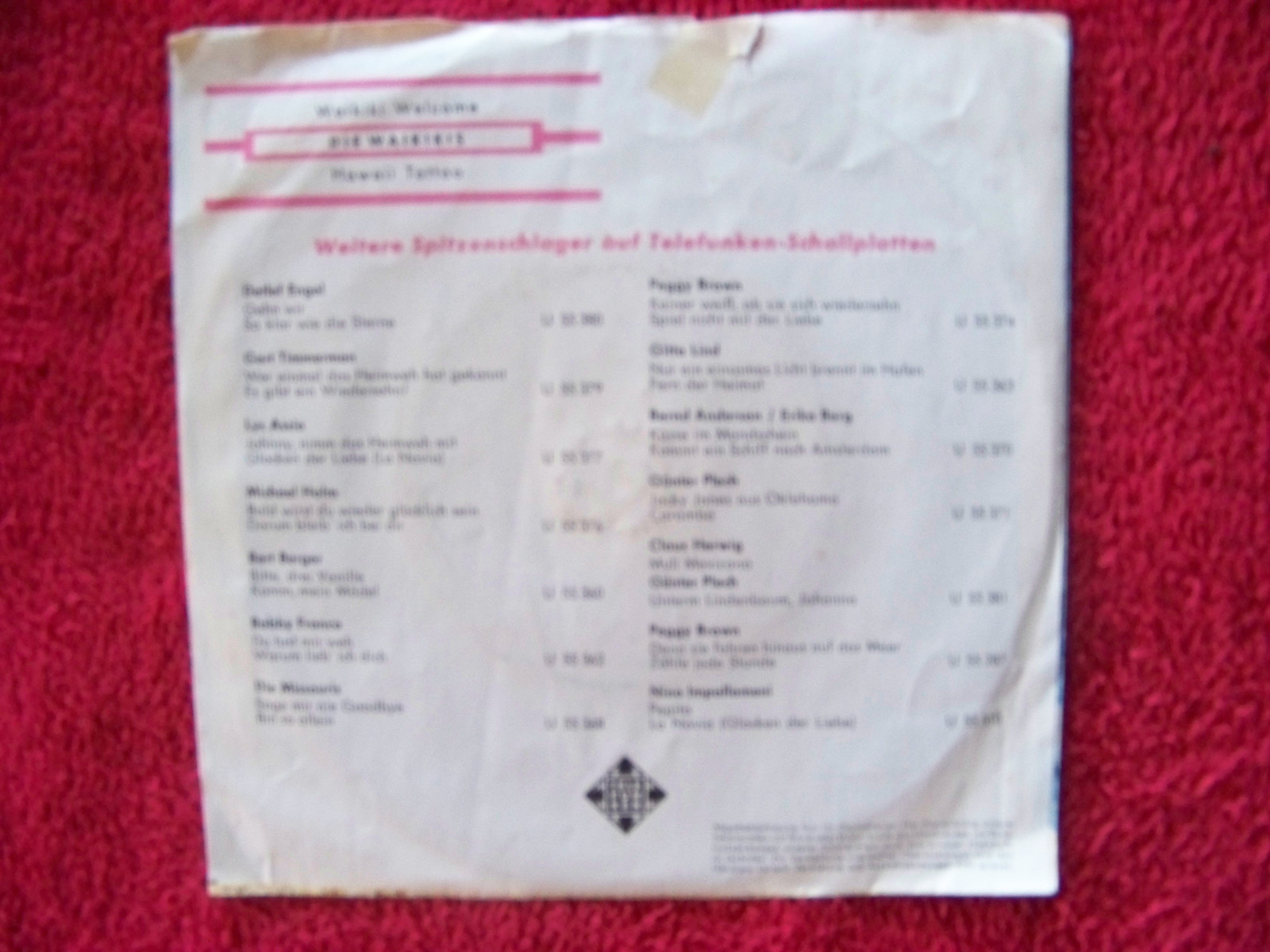 Die Waikikis – Hawaii Tattoo / Waikiki Welcome – Telefunken 45er, Bild 2