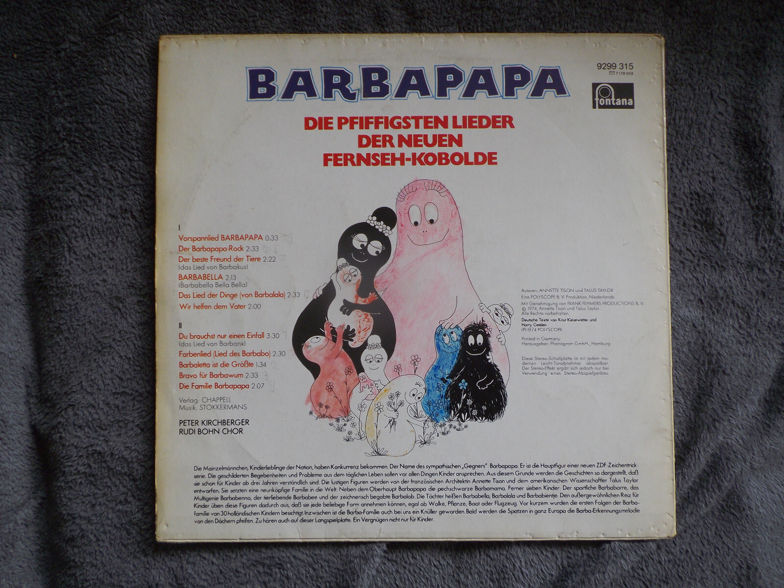Various – Barbapapa: Die pfiffigsten Lieder der neuen Fernseh-Kobolde (LP, Fontana 9299 315), Bild 2
