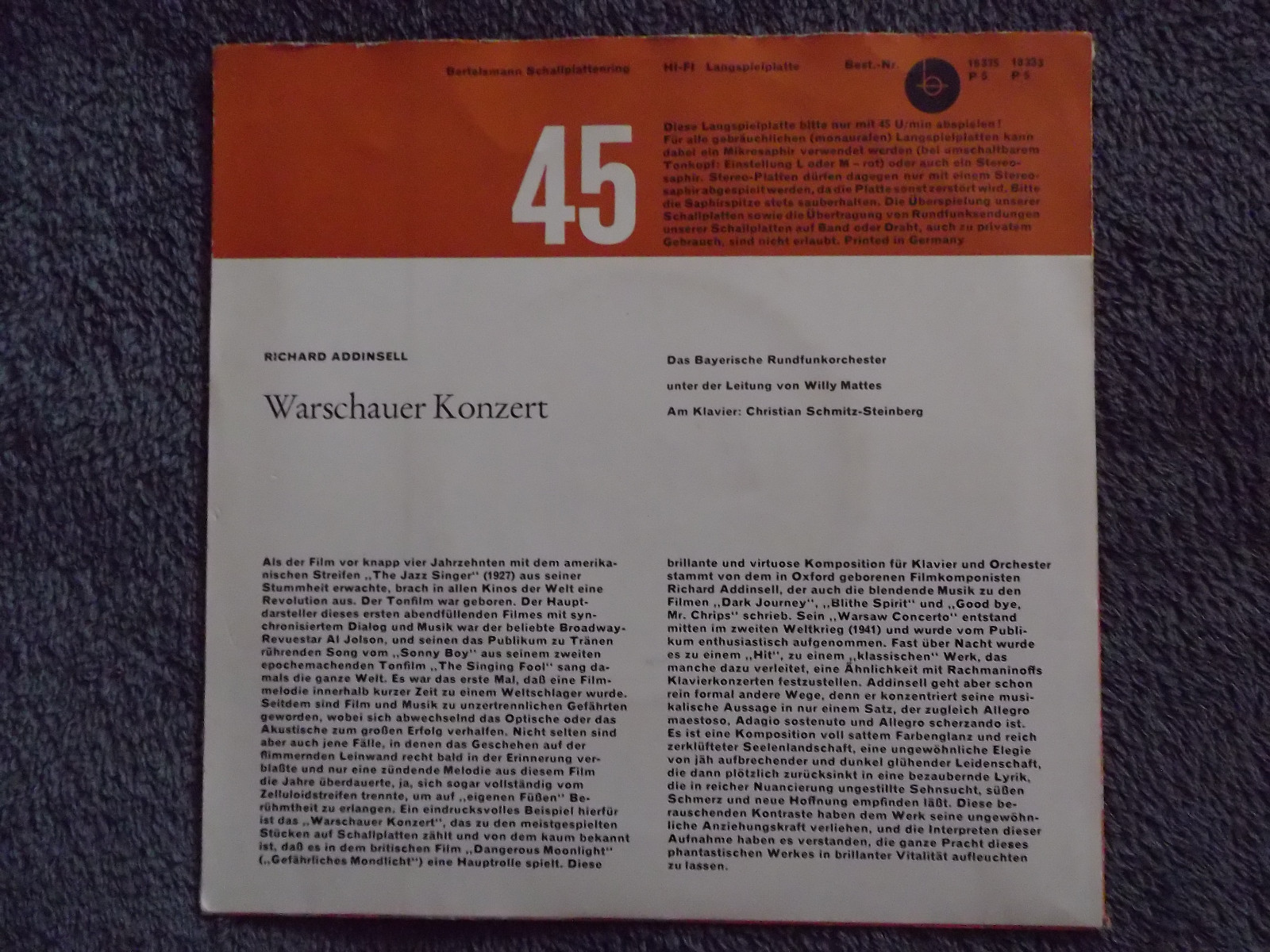 Richard Addinsell – Warschauer Konzert | Bertelsmann Records, Bild 2