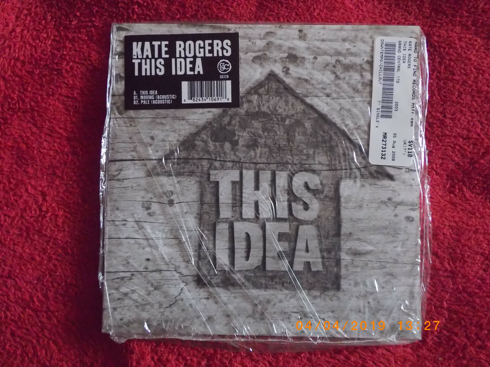 Kate Rogers – This Idea / Moving + Pale, 7″-Single, Grand Central Records, Bild 2