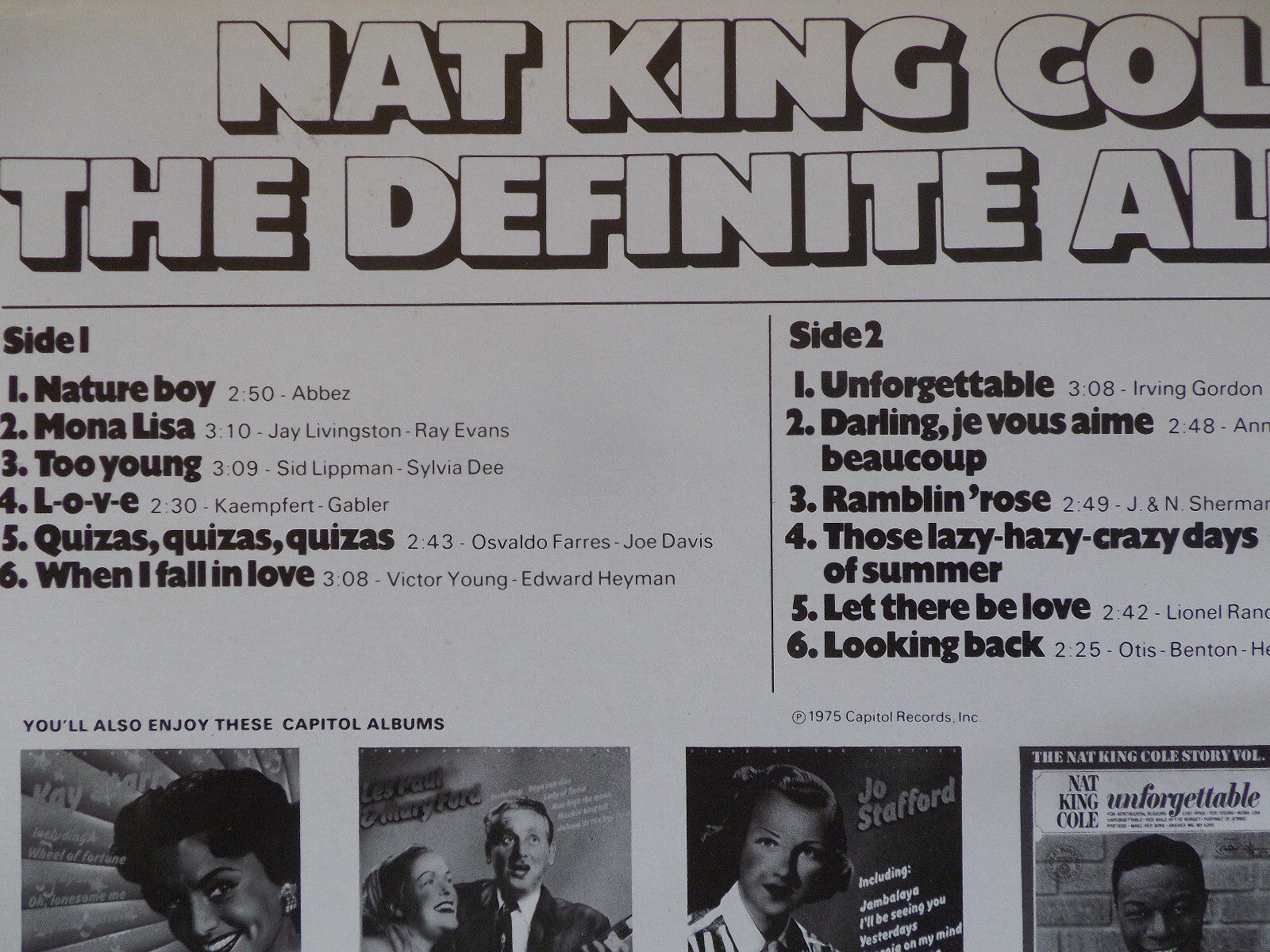 Nat King Cole – The definite album (LP), Bild 3