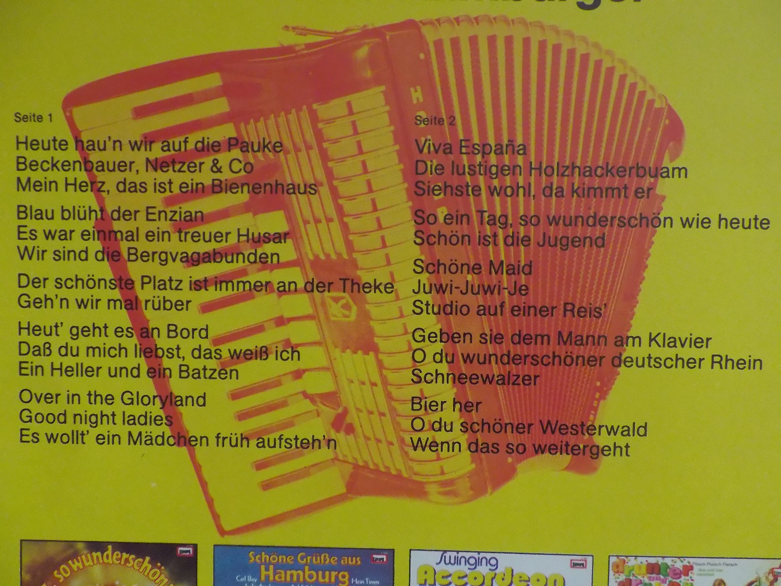 Die fidelen Limburger – Der schönste Platz ist immer an der Theke | Europa Records E 1033, LP (1976), Bild 3