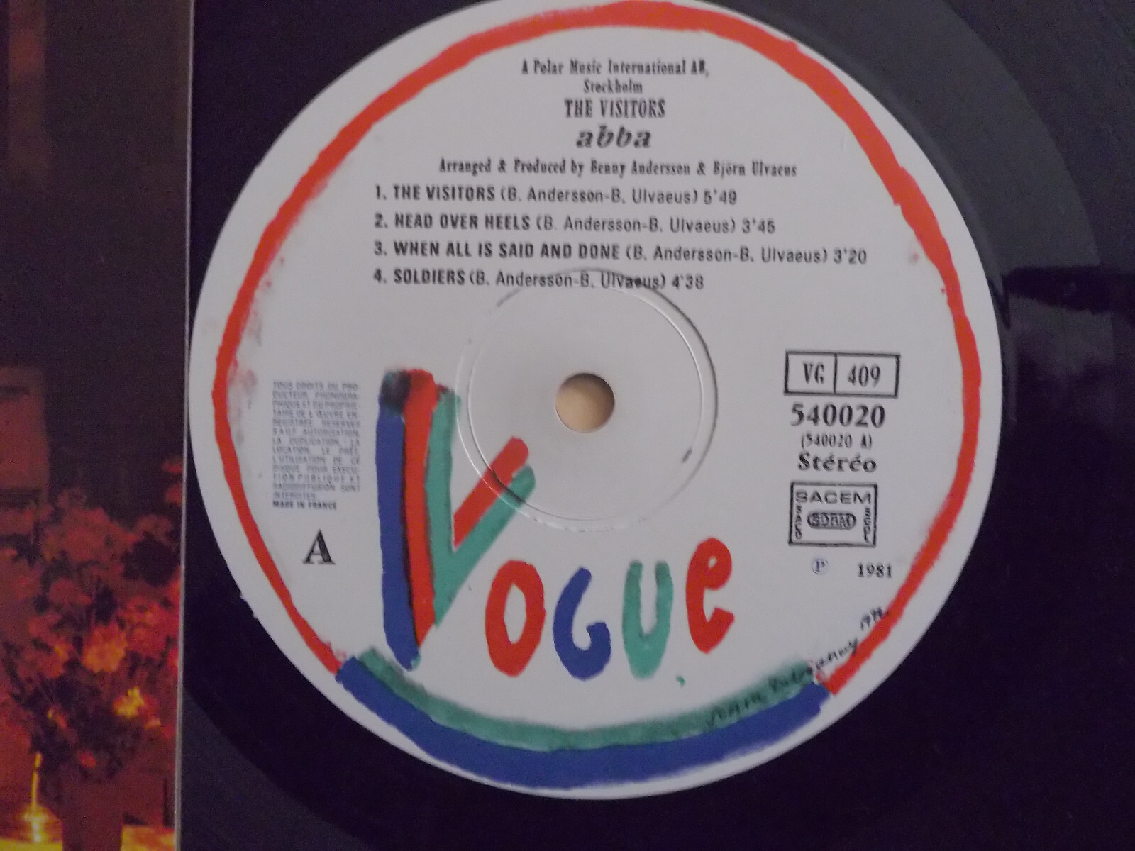 ABBA – The Visitors (LP, Vogue Records, 1981), Bild 2