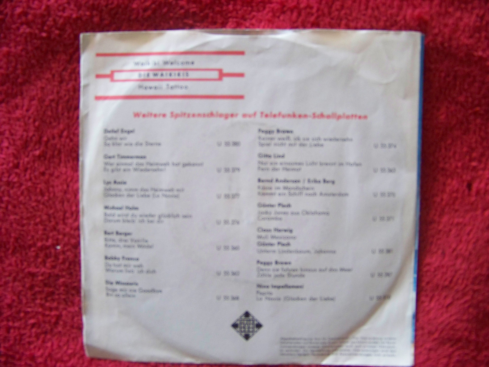 Die Waikikis – Hawaii Tattoo / Waikiki Welcome (Telefunken, U 55 507), Bild 2