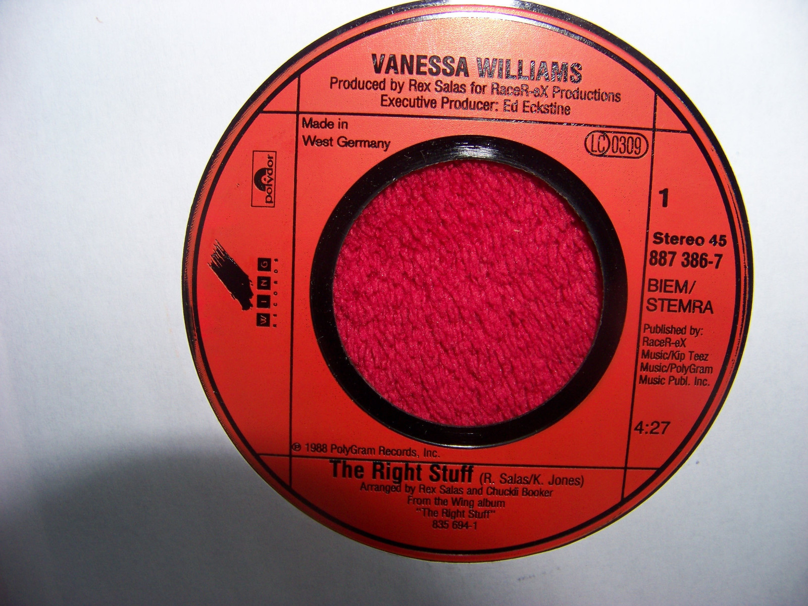 Vanessa Williams – The Right Stuff / The Right Stuff (Edited Version), 7″-Single