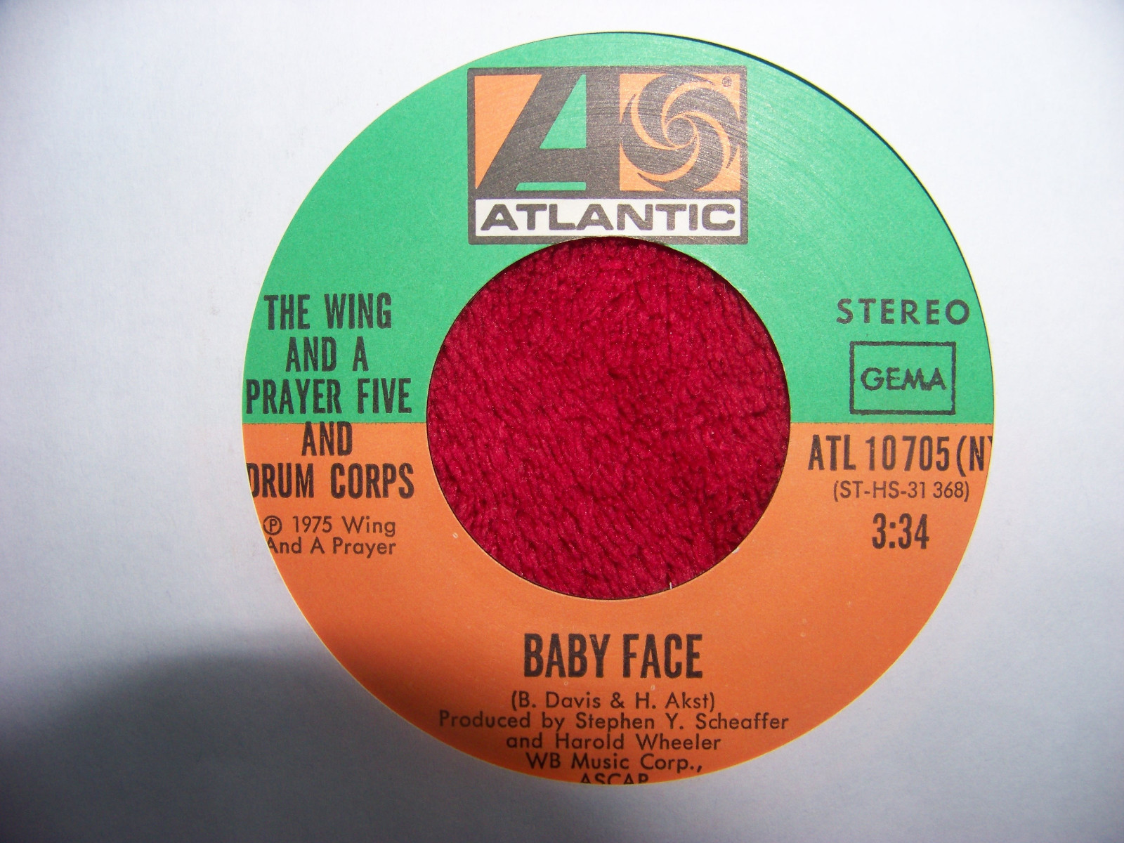 The Wing and a Prayer Five and Drum Corps – Baby Face (Single, 1975), Bild 2