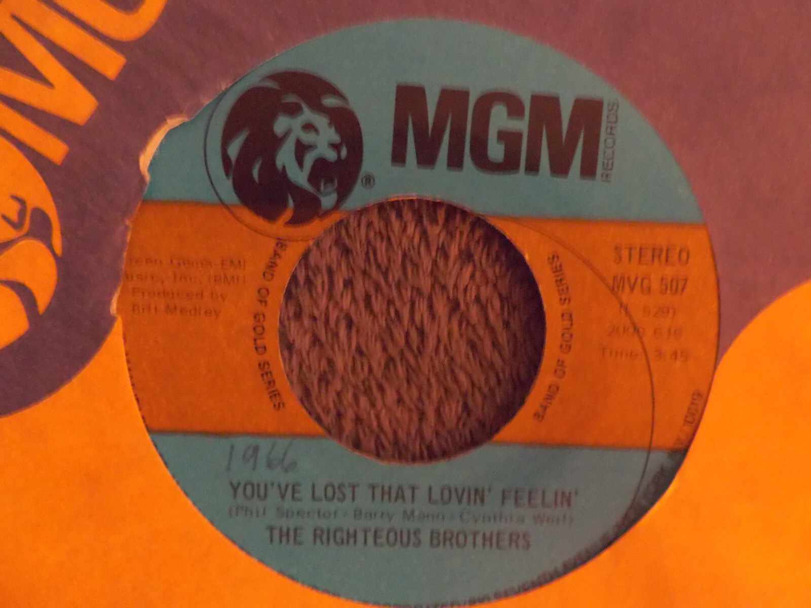 The Righteous Brothers – You've Lost That Lovin' Feelin' / (You're My) Soul and Inspiration (MGM Records, MVG 507), Bild 3