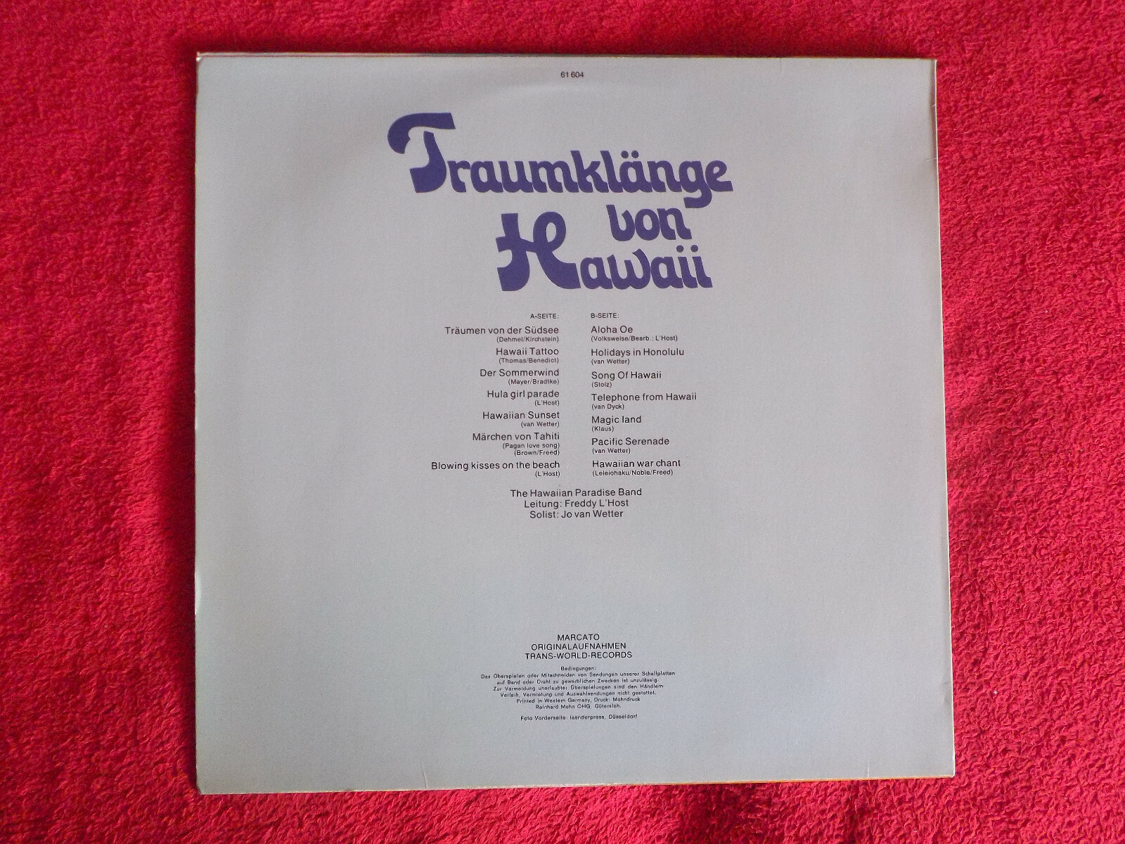 The Hawaiian Paradise Band – Traumklänge von Hawaii (LP, Marcato Records), Bild 3