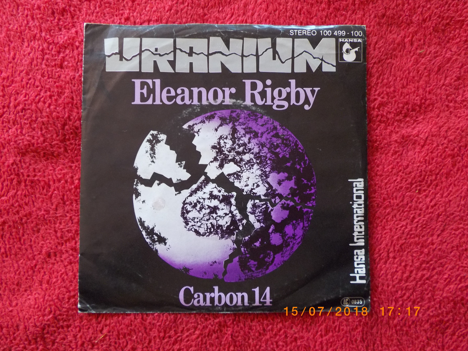 Uranium – Eleanor rigby / Carbon 14 (Hansa Records, 100 499, 1979), Bild 2