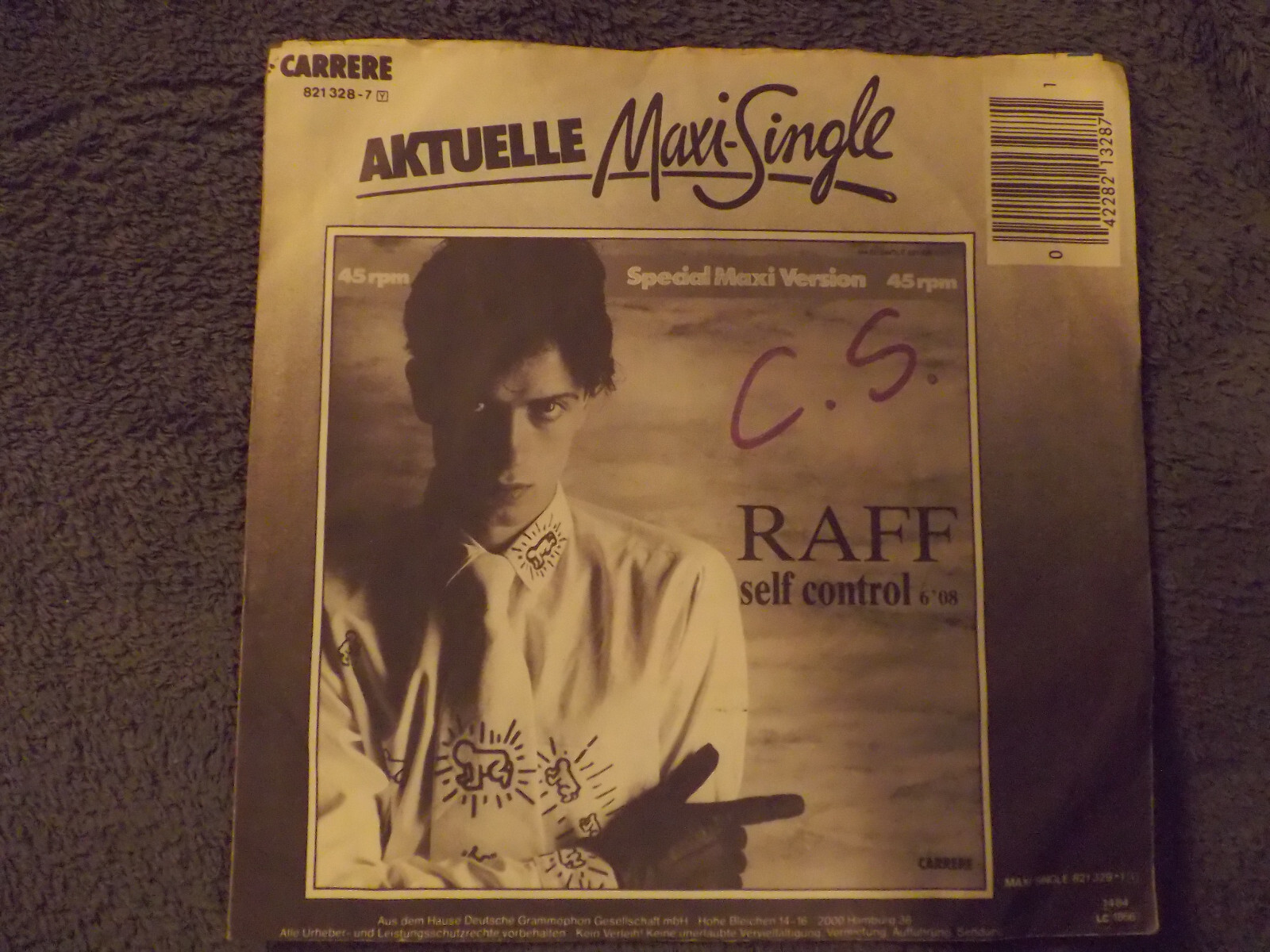 Raff – Self control / Self control ( Part II ) – Carrere Records 821 328-7 (1984), Bild 2