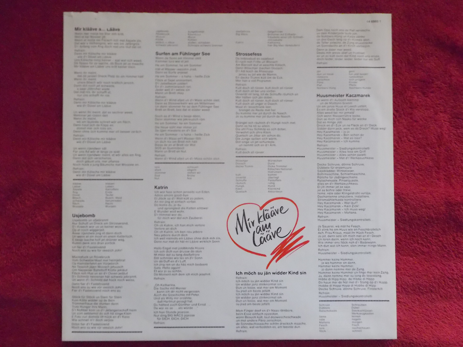 De Bläck Fööss – Mir klääve am Lääve | EMI Records, LP, EEC 1984, Bild 4