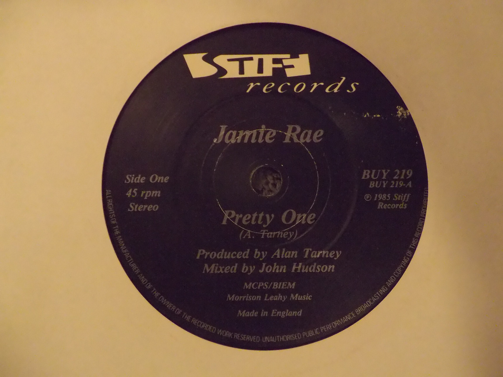 Jamie Rae – Pretty one / Fairy tales (UK-Single, 1985)
