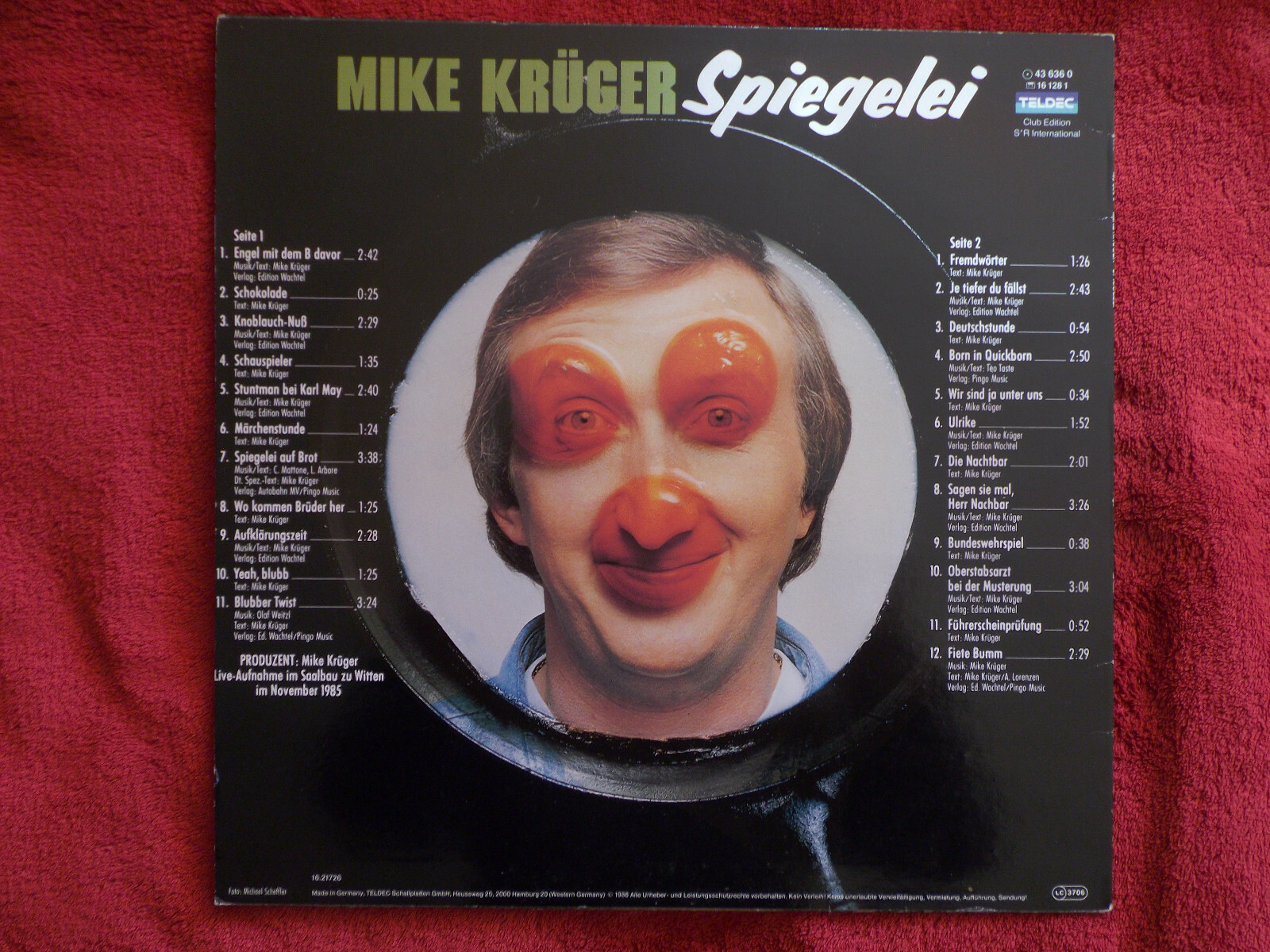 Mike Krüger – Spiegelei Live in Witten (LP, 1986), Bild 3