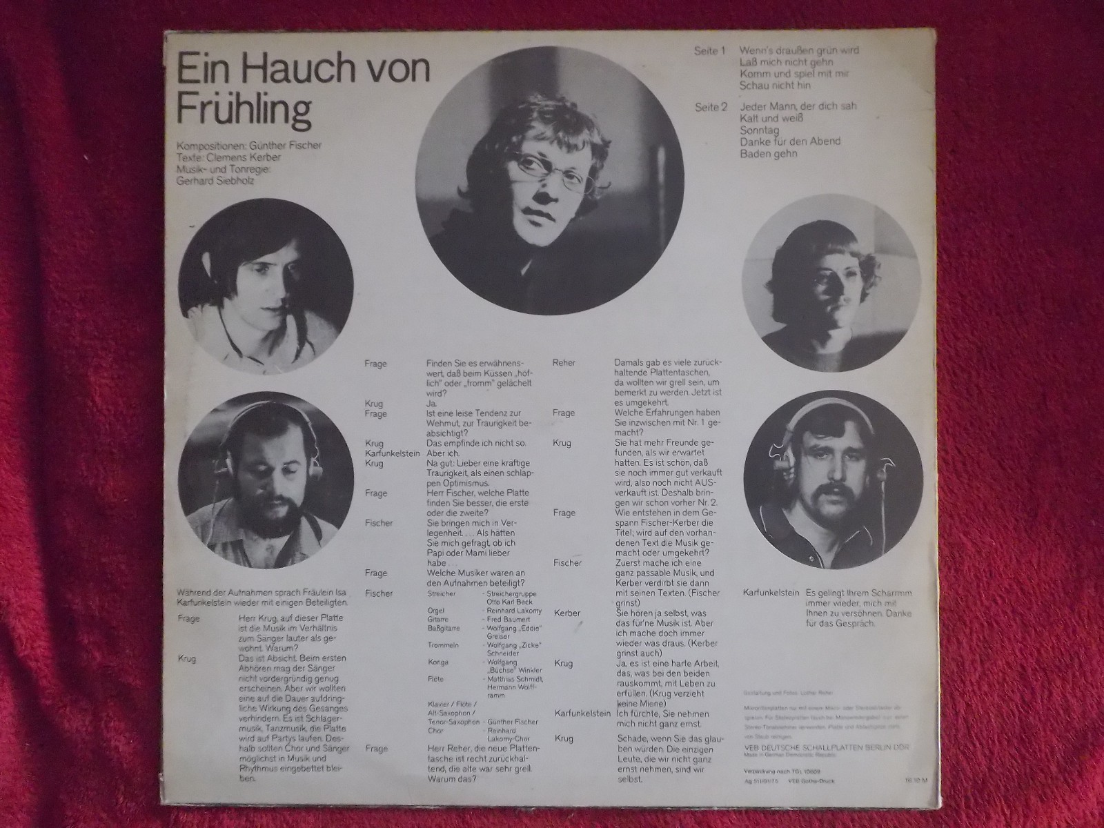 Manfred Krug – No. 2 Ein Hauch von Frühling (Amiga LP, 1975), Bild 2