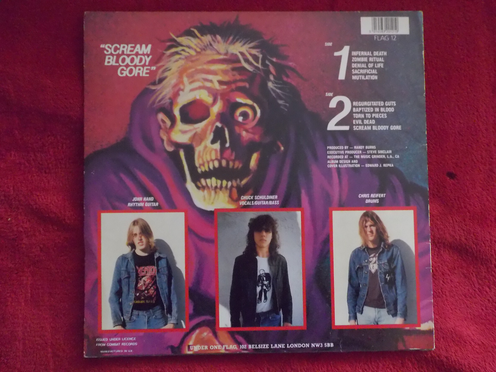 Death – Scream bloody gore (LP, Under One Flag Records, FLAG 12), Bild 5