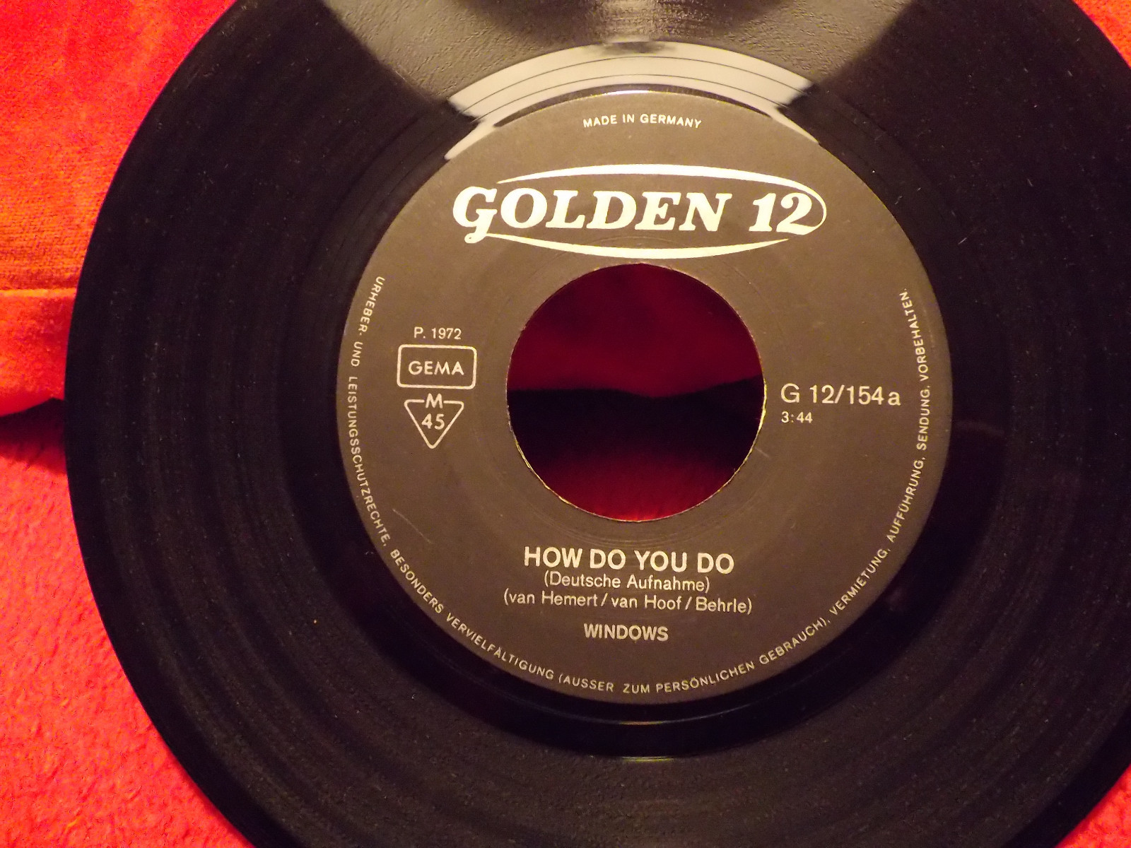 Die Windows – How do you do / Jeder Tag (Golden 12, G 12/154, 1972)