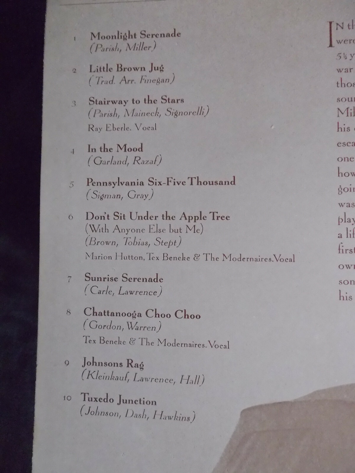 Glenn Miller – The Unforgettable Glenn Miller (RCA Records, UK), Bild 4