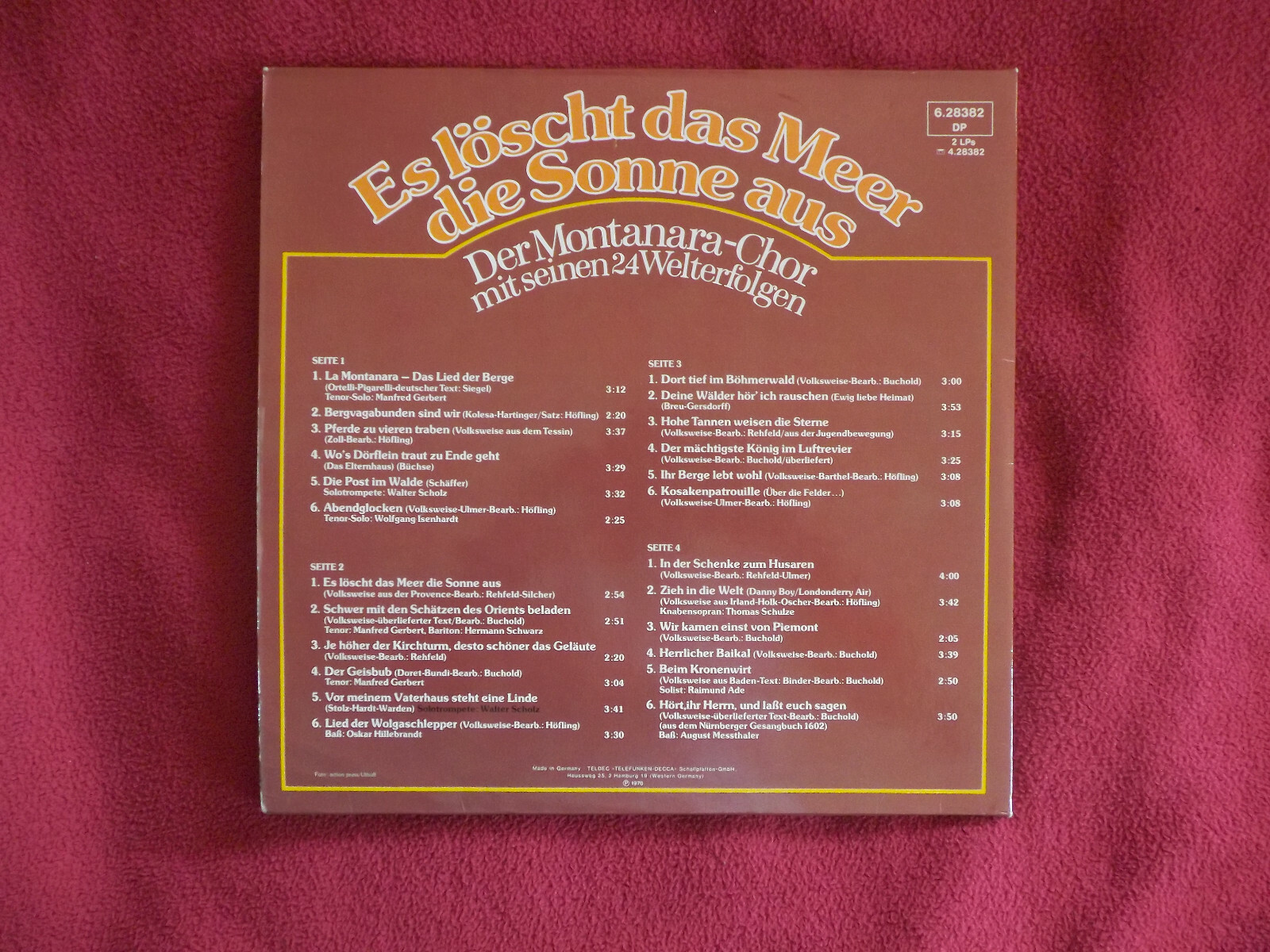 Der Montanara-Chor – Es löscht das Meer die Sonne aus | Doppel-LP, Telefunken, Bild 3