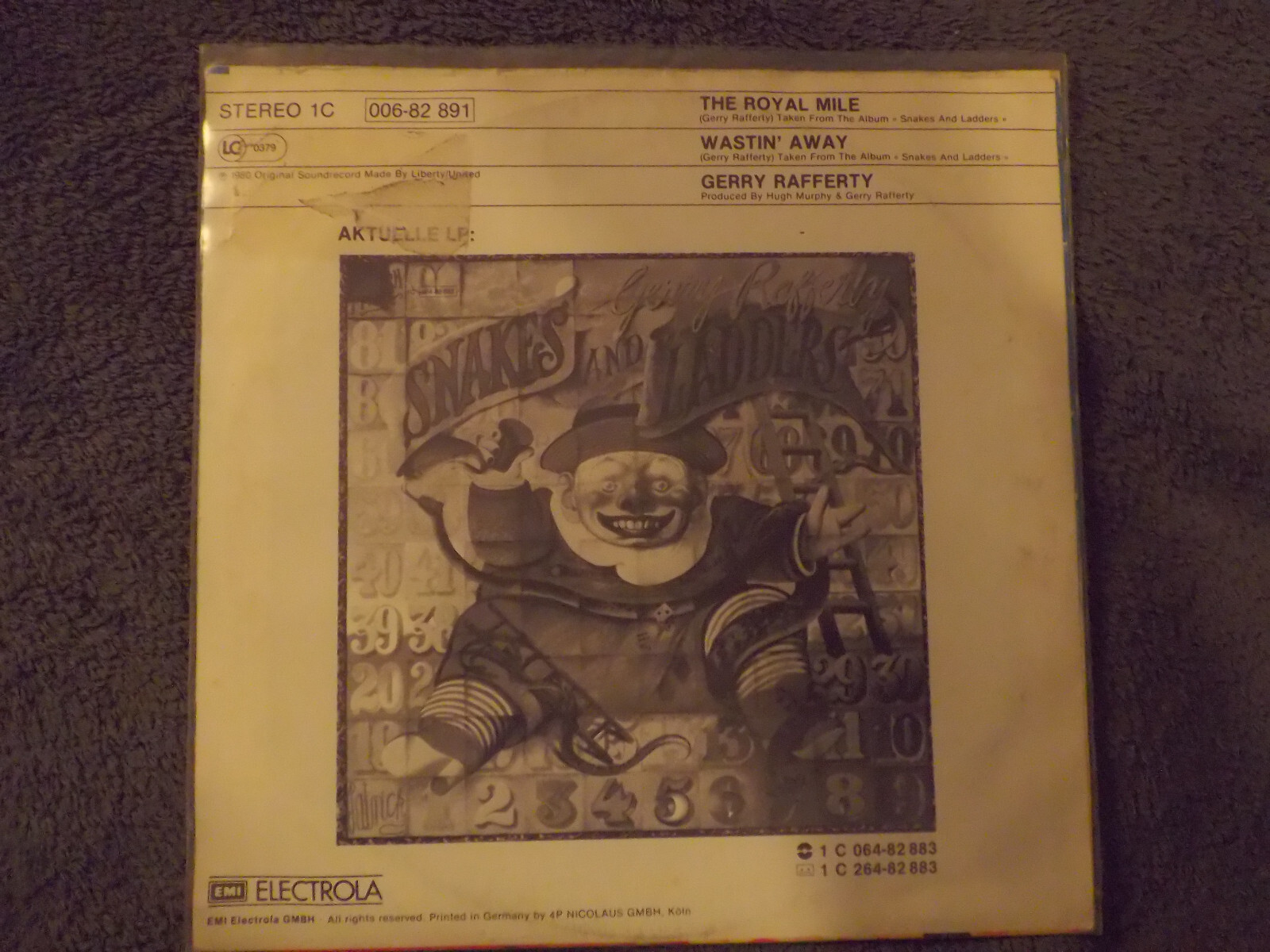 Gerry Rafferty – The Royal mile / Wastin´ away (7" Single, Deutschland 1980), Bild 2