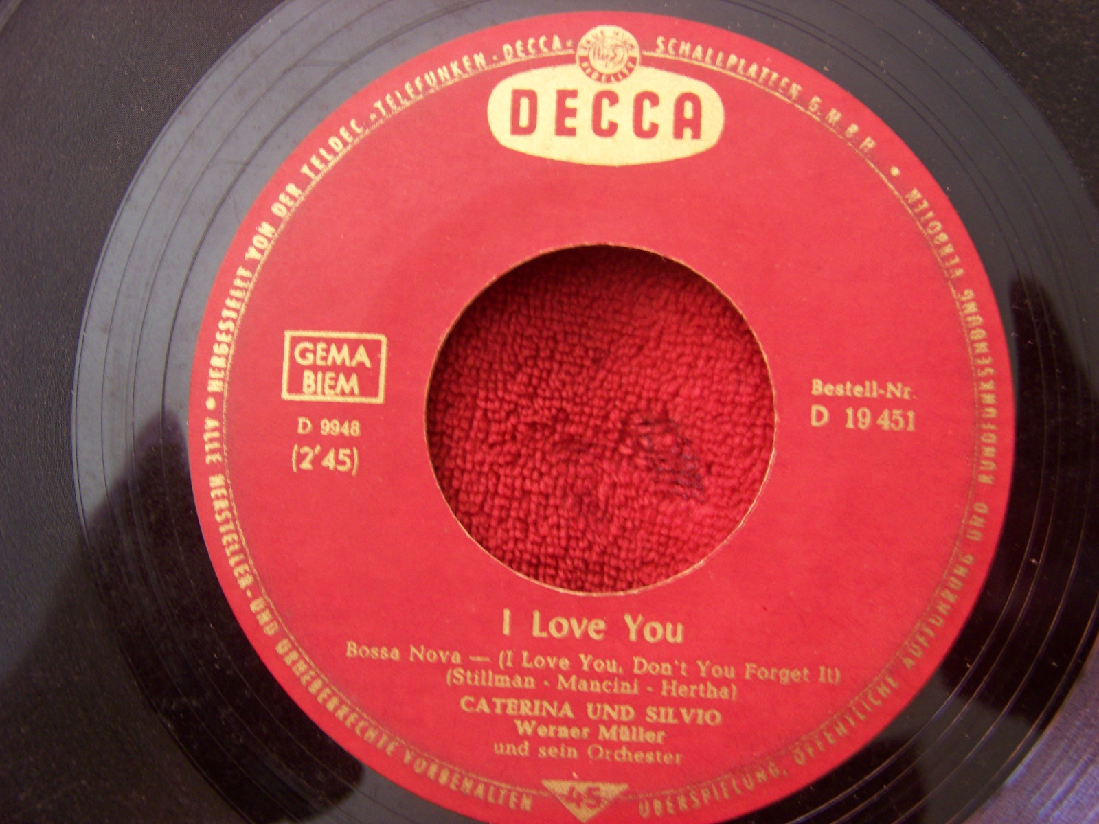 Caterina und Silvio – Goodbye, Hawaii / I love you (Decca, D 19 451), Bild 2