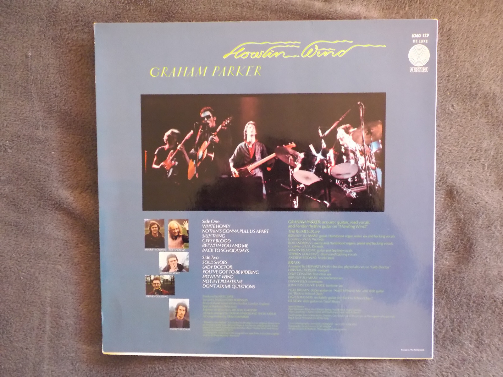 Graham Parker & the Rumour – Howling Wind (LP, Vertigo, 1976), Bild 3