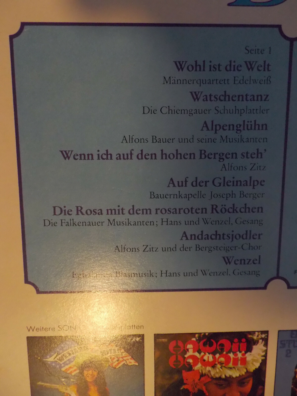 Alfons Bauer – Fröhlich klingende Bergwelt (Sonic Records 9016, LP), Bild 5