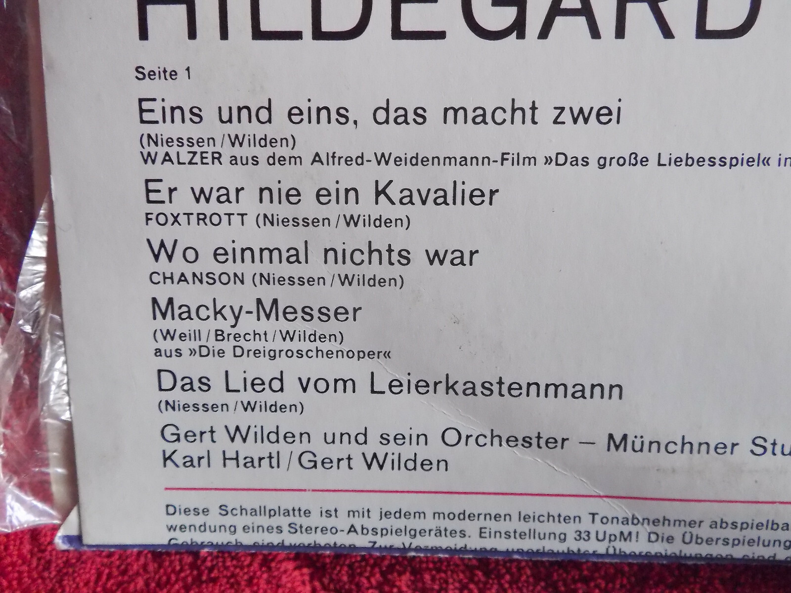 Hildegard Knef – Ihre großen Erfolge | Decca Records, 10-Inch-LP, Bild 4