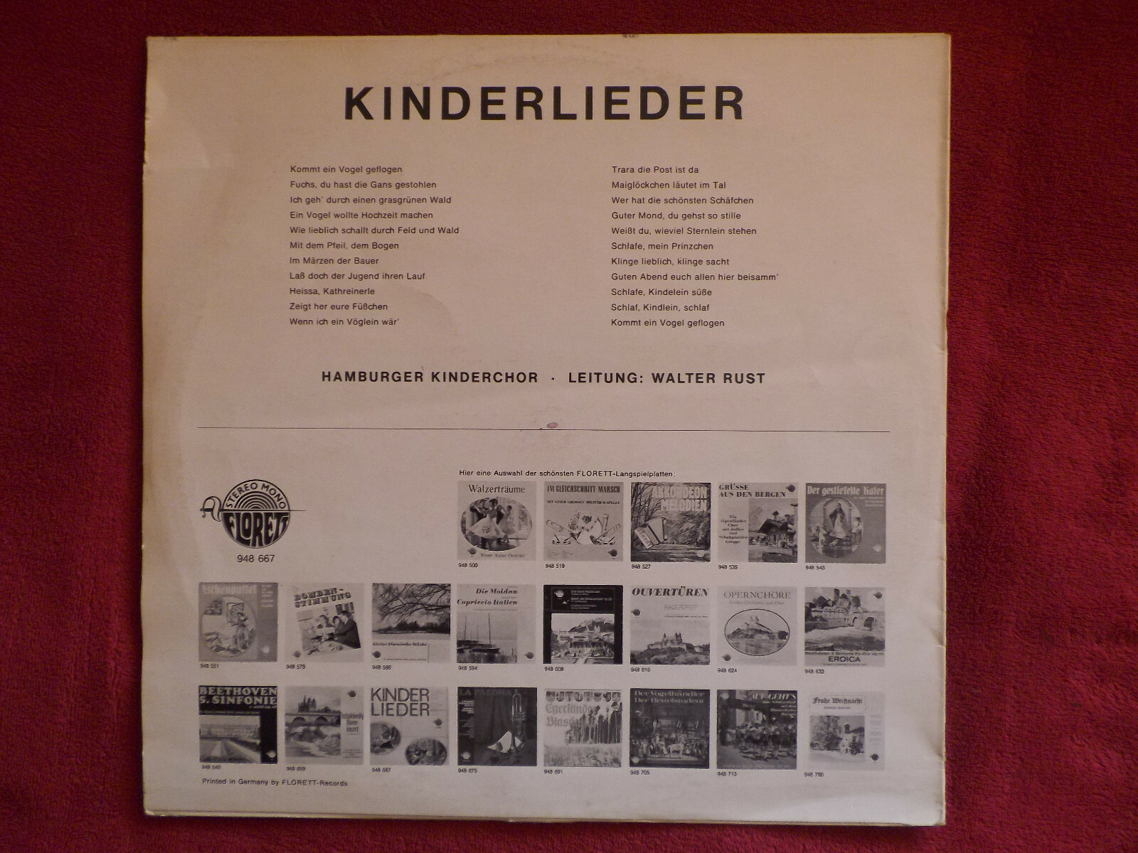 Hamburger Kinderchor – Kinderlieder (LP), Bild 2
