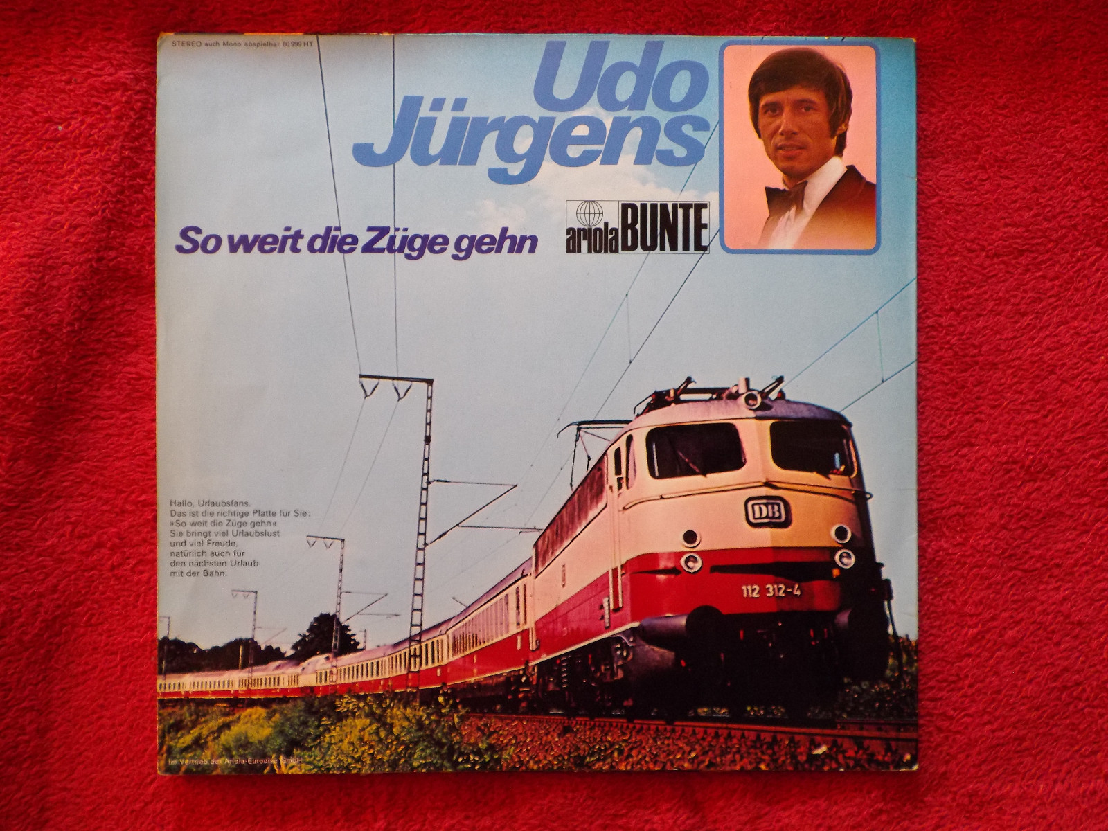 Udo Jürgens – So weit die Züge gehn | Ariola / Bunte Records, LP, Bild 2