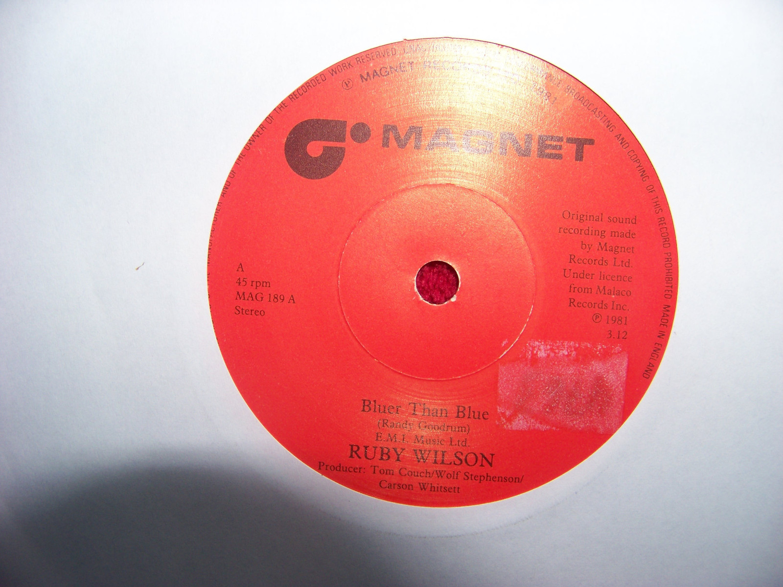 Ruby Wilson – Bluer than blue / The feeling´s still there (7″ Single)