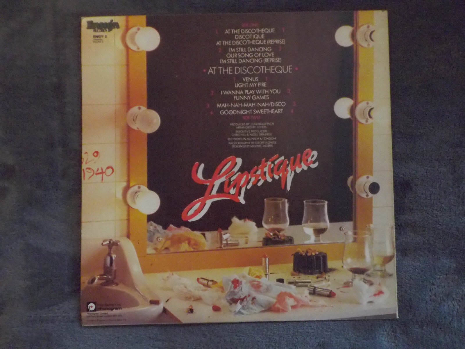 Lipstique – At the Discotheque (Ensign Records, ENGY 2, UK, 1978), Bild 2