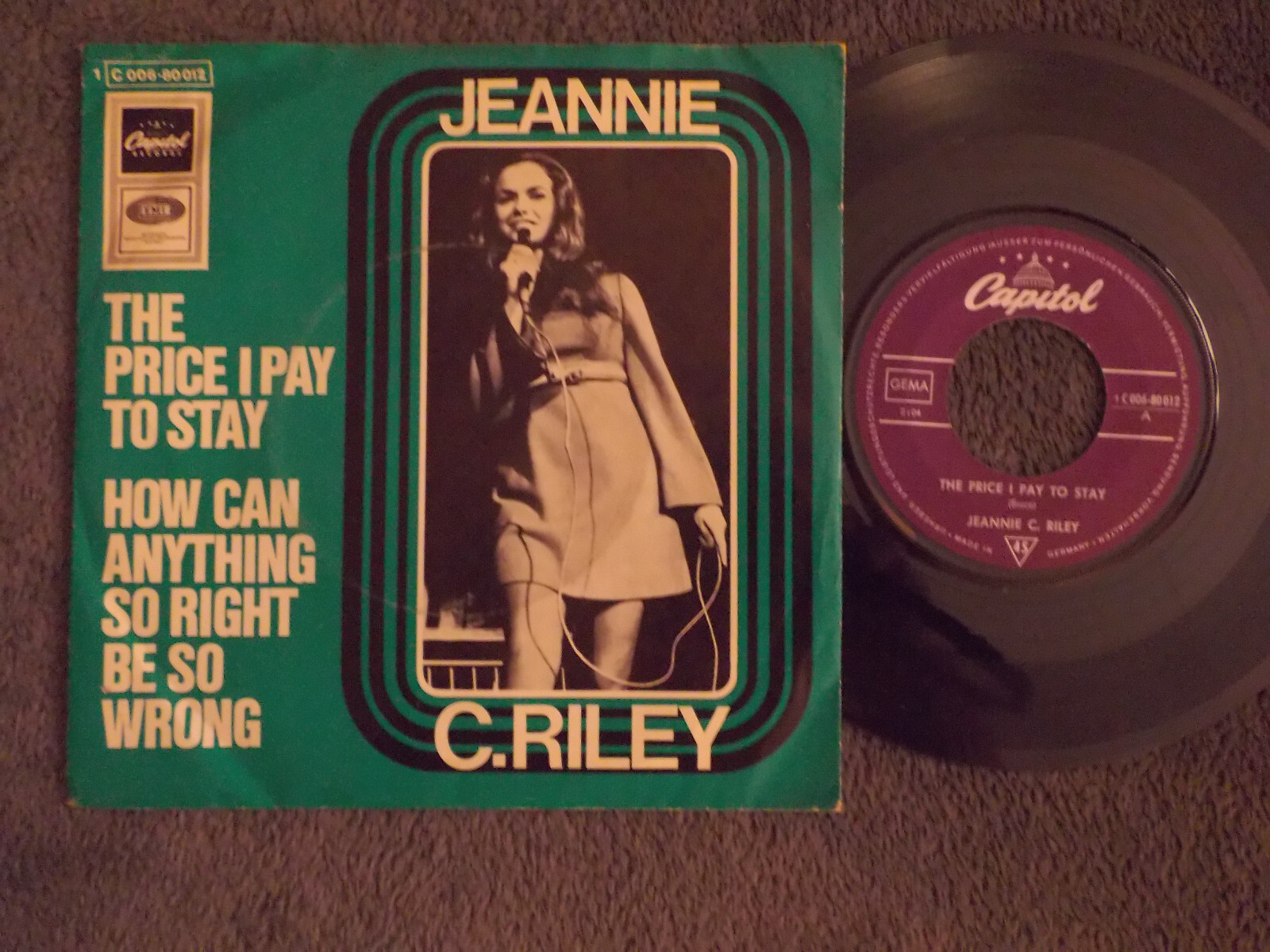 Jeannie C. Riley – The Price I Pay to Stay / How Can Anything So Right Be So Wrong (45 U/min Single)