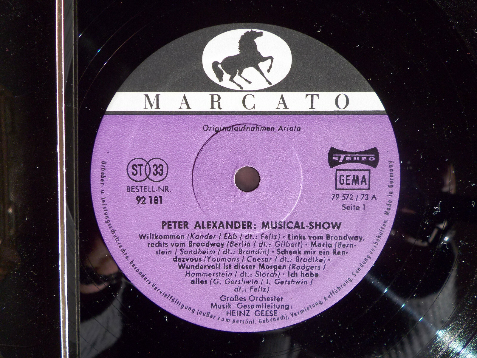 Peter Alexander – Musical-Show | Marcato Records 92 181, LP, Bild 2