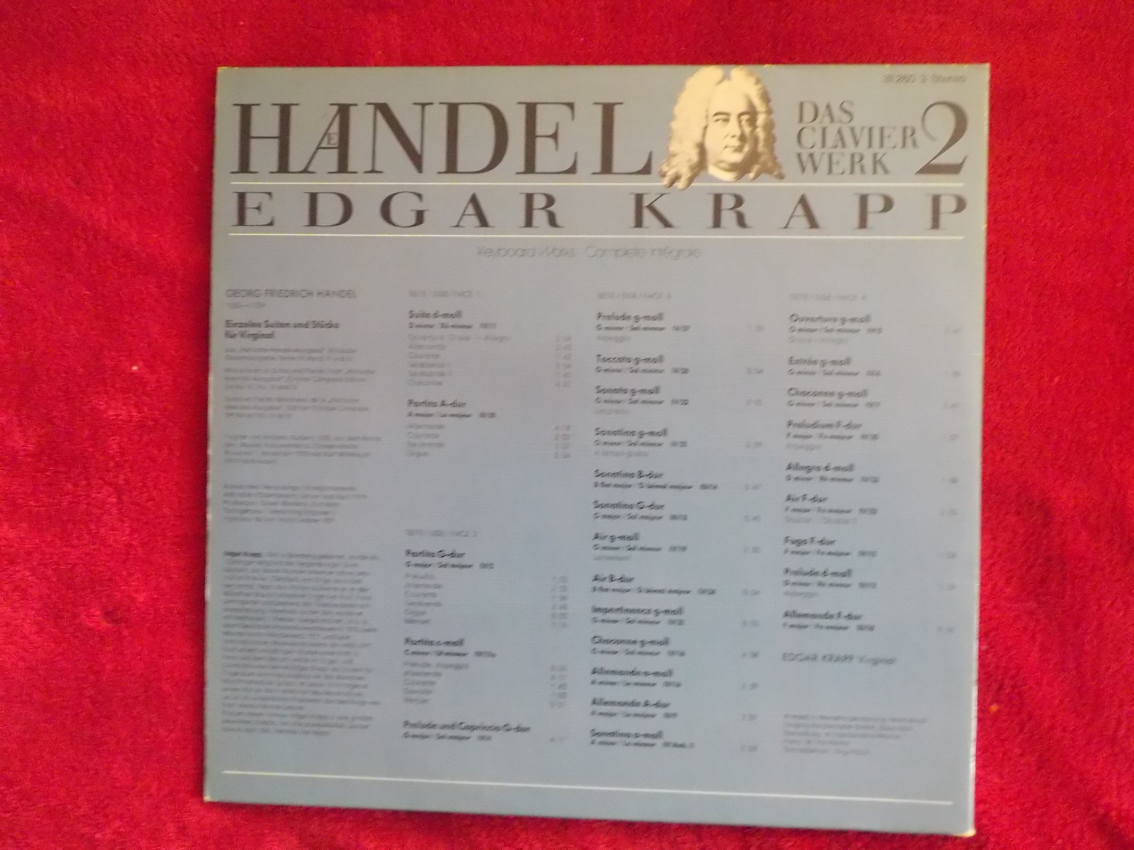 Händel – Das Clavier Werk 2, Edgar Krapp | Orbis Records 31 260 3 | D-LP, Bild 3