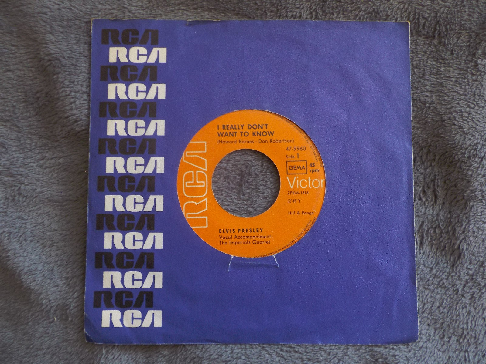 Elvis Presley – I really don´t want to know / There goes my everything | RCA Victor 47-9960