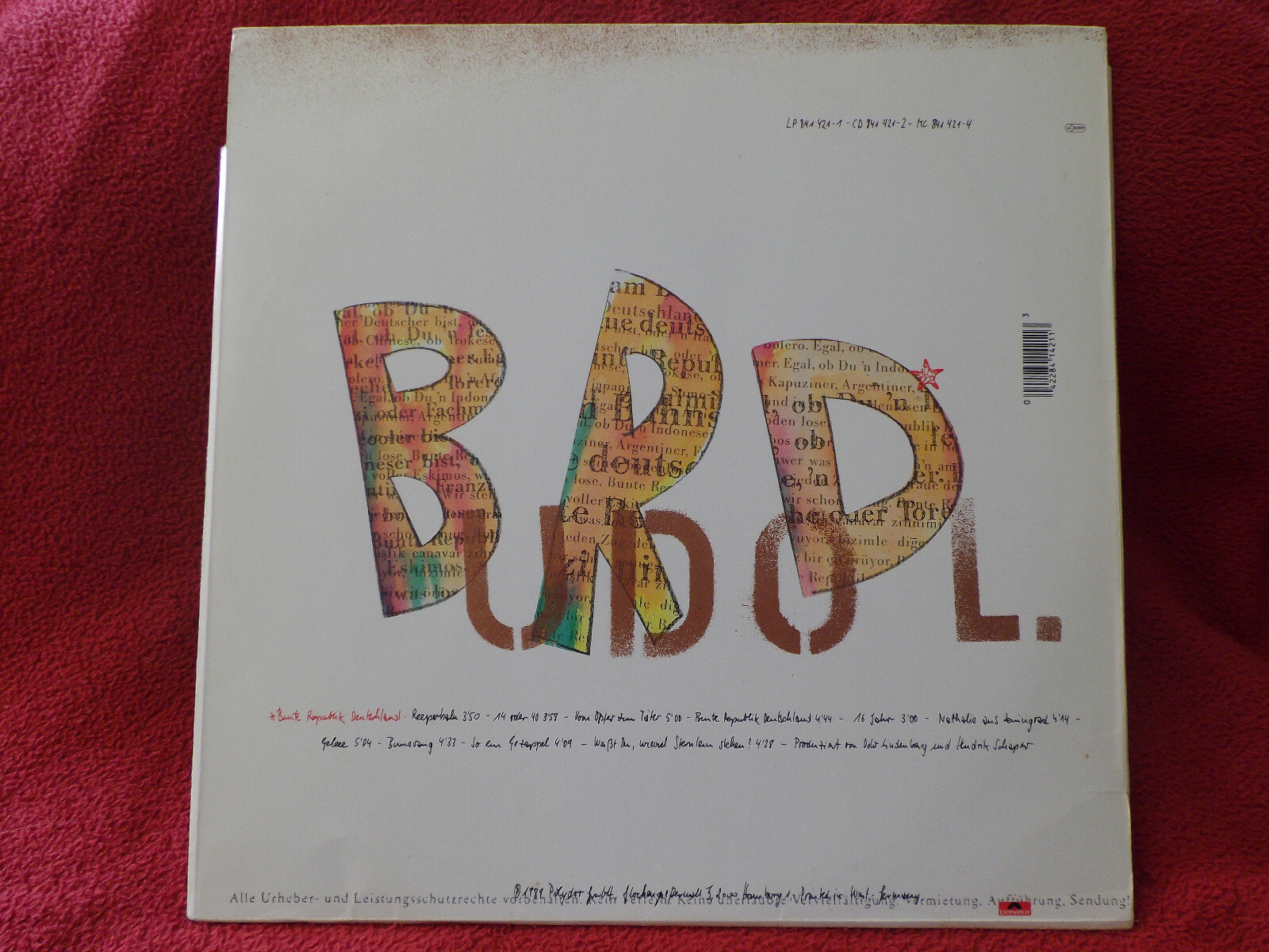 Udo Lindenberg – Bunte Republik Deutschland (Polydor, LP, 1989), Bild 4