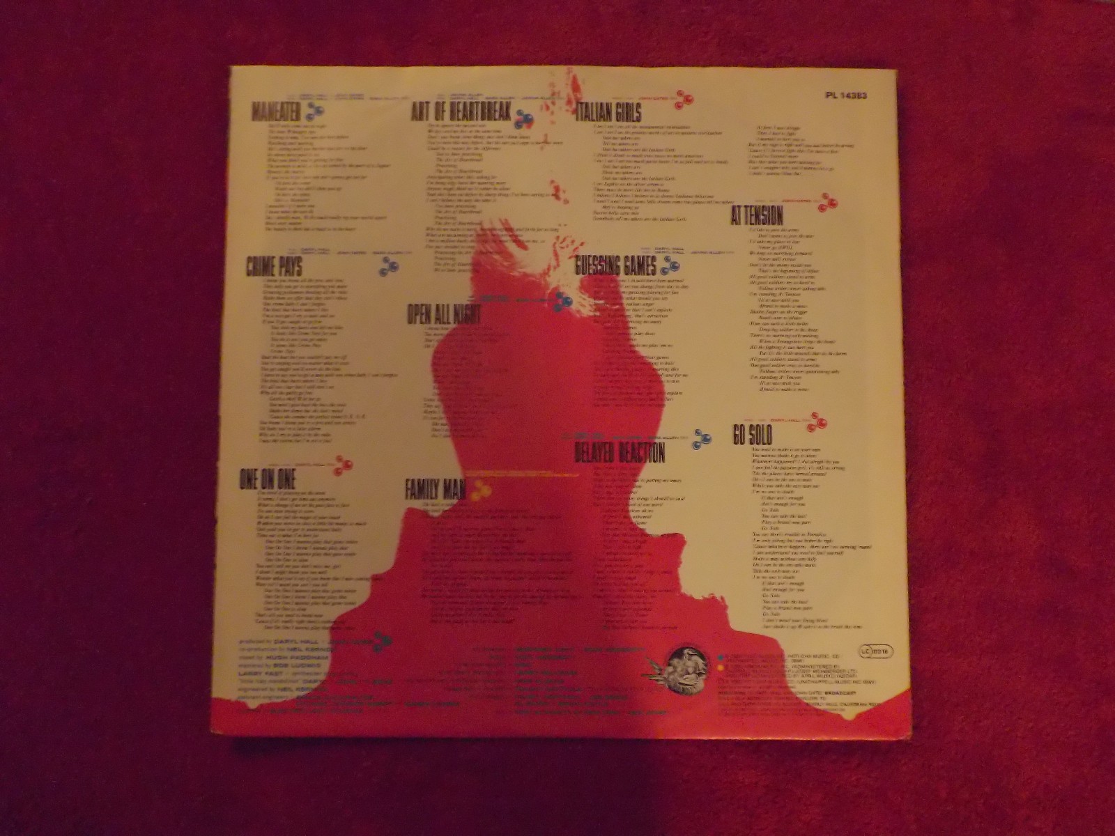 Daryl Hall & John Oates – H2O (RCA, PL 14383, Deutschland, 1982), Bild 2