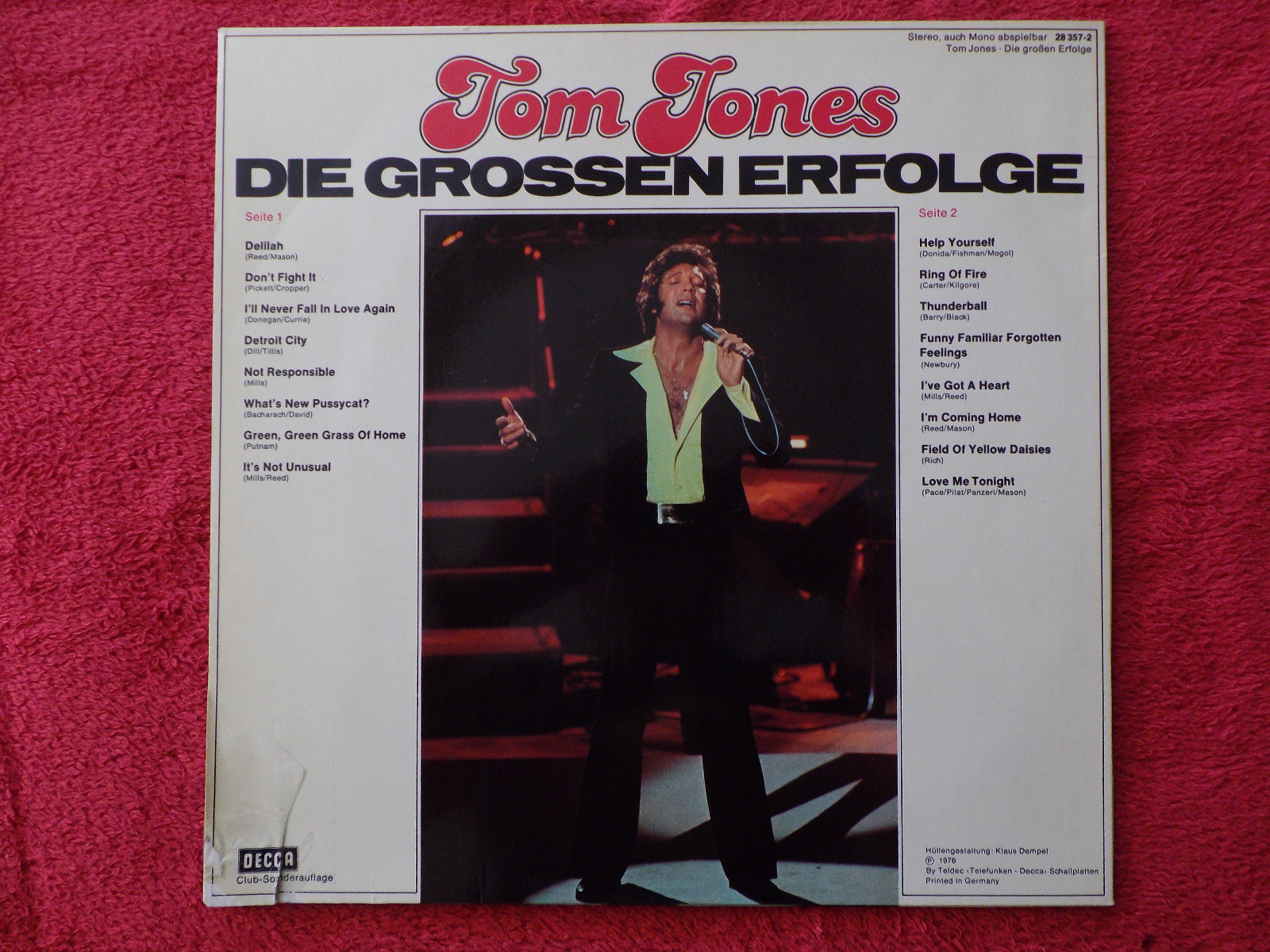 Tom Jones – Die grossen Erfolge | Decca Club-Sonderauflage, LP, Bild 2