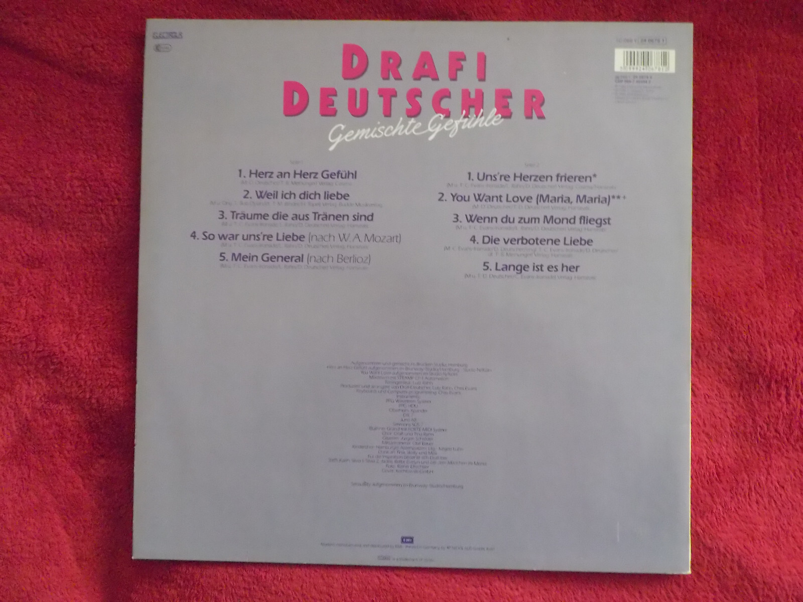 Drafi Deutscher – Gemischte Gefühle (Electrola LP, 1986), Bild 2