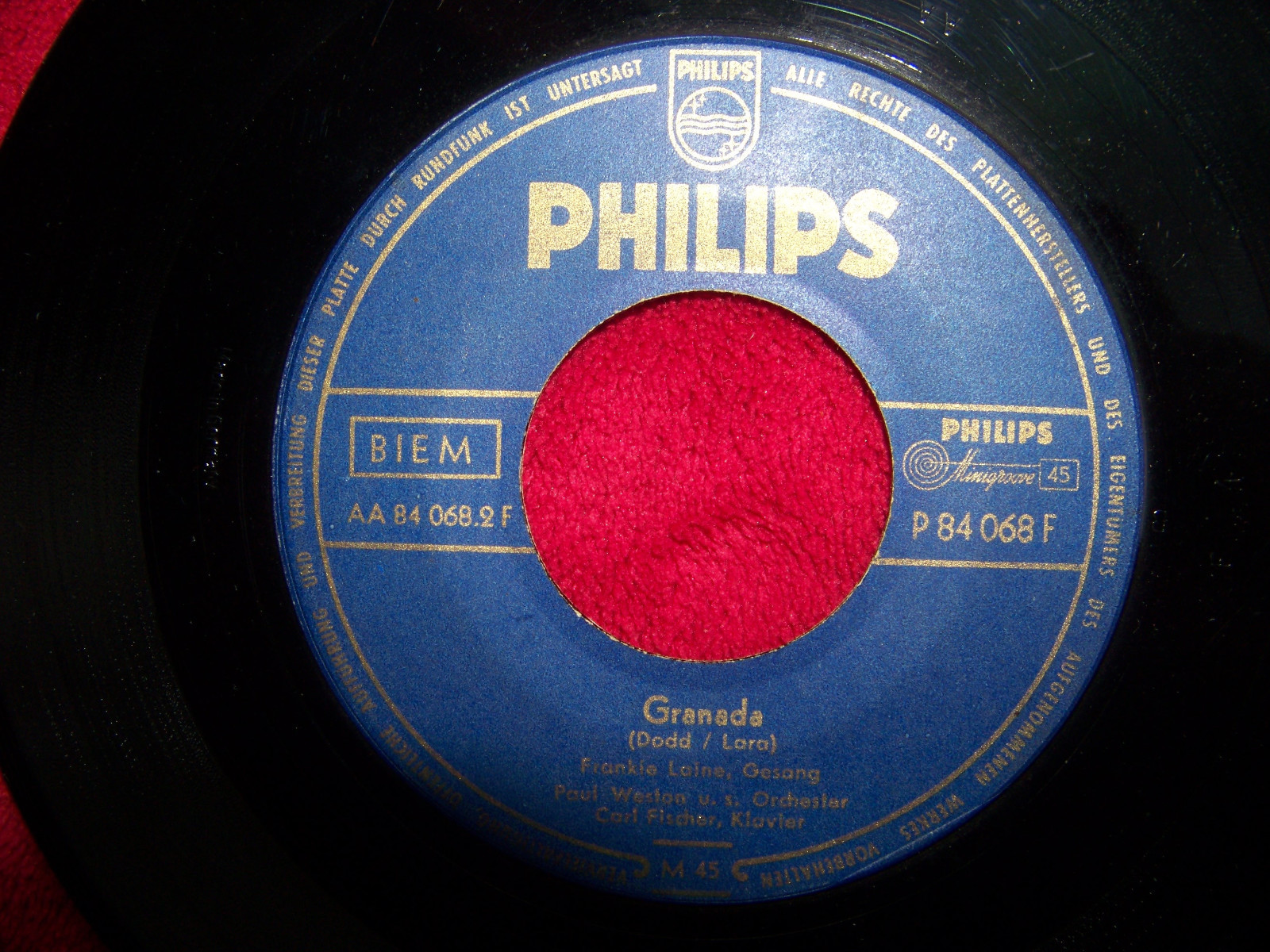 Paul Weston – Answer Me / Granada | Philips Records, P 84 068 F, Bild 2
